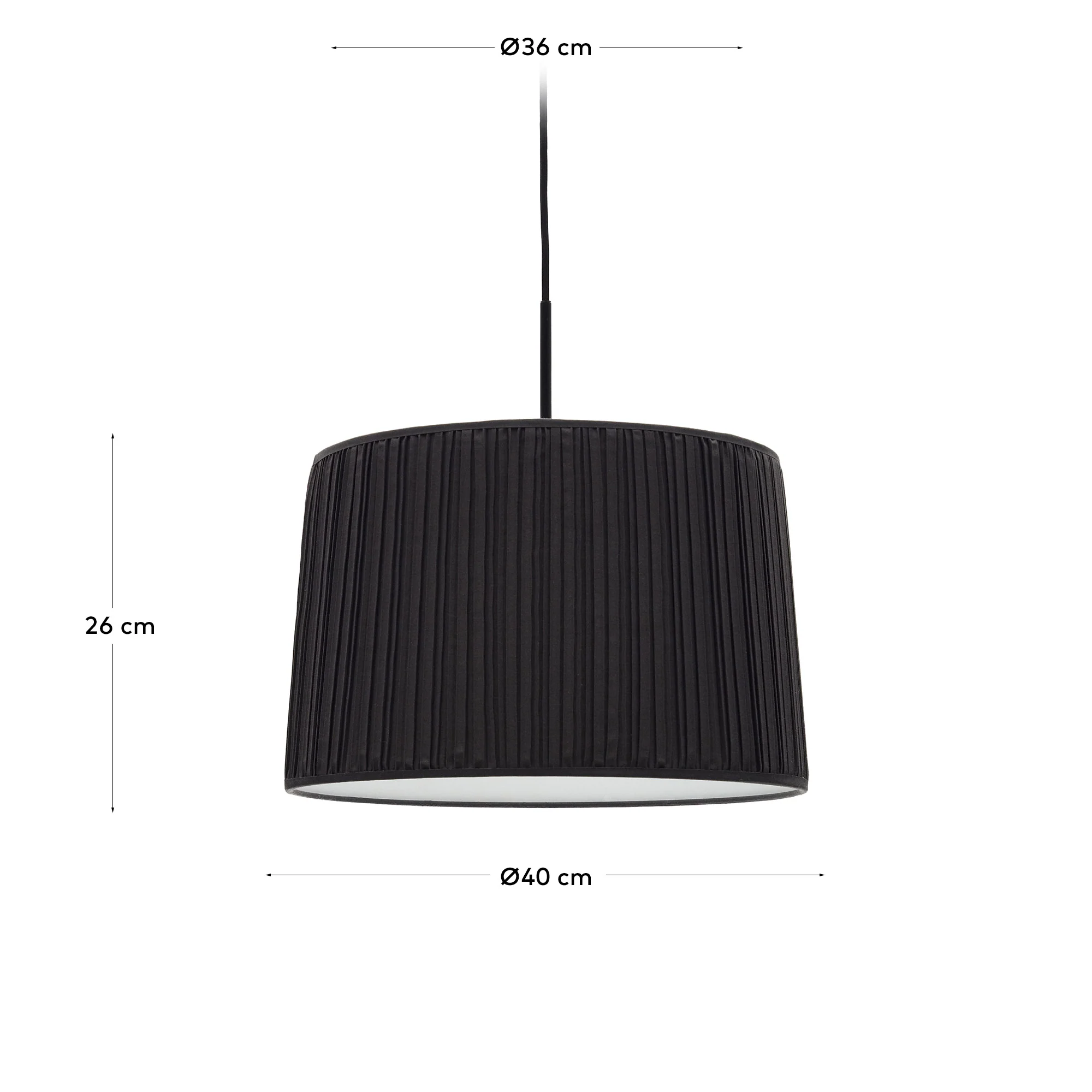 Lampenschirm für Deckenleuchte Guash in Schwarz Ø 40 cm - Image 7