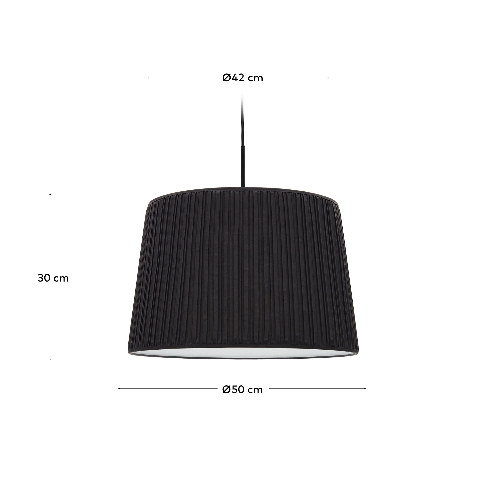 Lampenschirm für Deckenleuchte Guash in Schwarz Ø 50 cm - Image 6