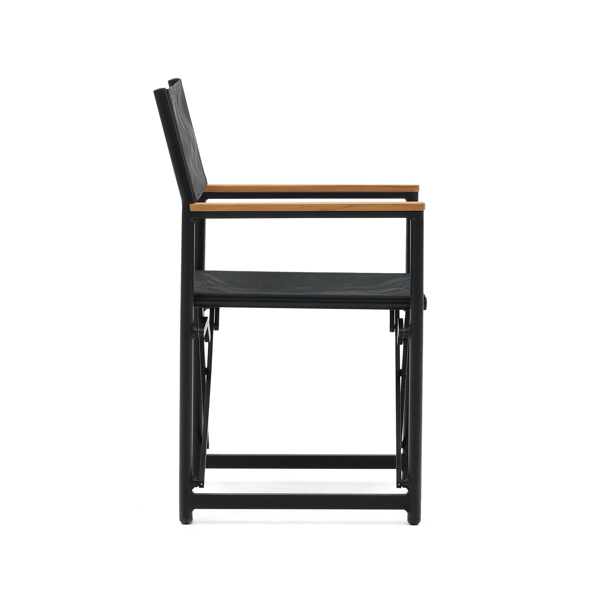 Llado Klappstuhl 100% outdoor aus Aluminium in Schwarz und massivem Teakholz - Image 3