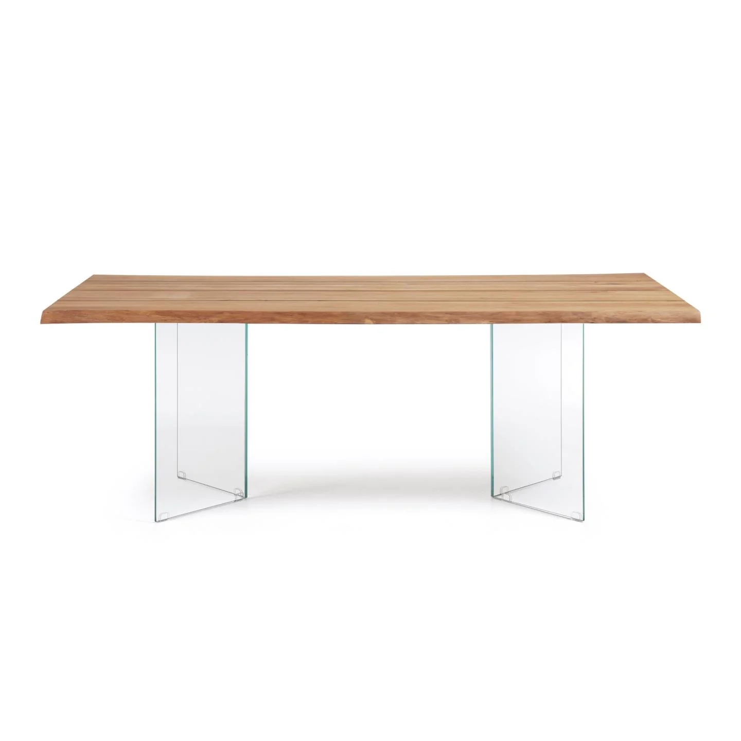 Lotty Tisch Eichenfurnier mit natürlichem Finish und Glasbeinen 220 x 100 cm - Image 5