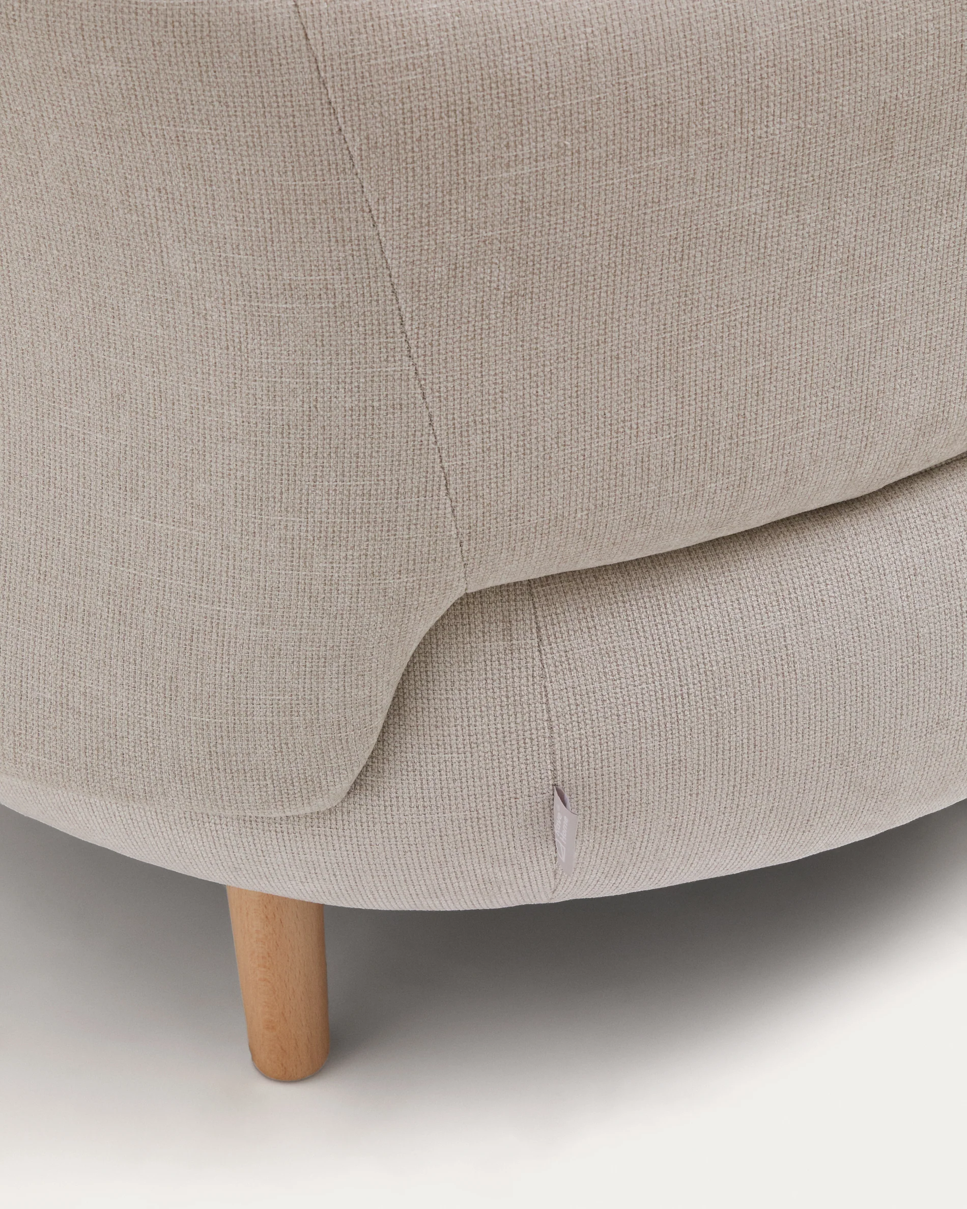 Luisa Sessel aus Chenille in Perle Beine aus massiver Buche 90 cm - Image 8