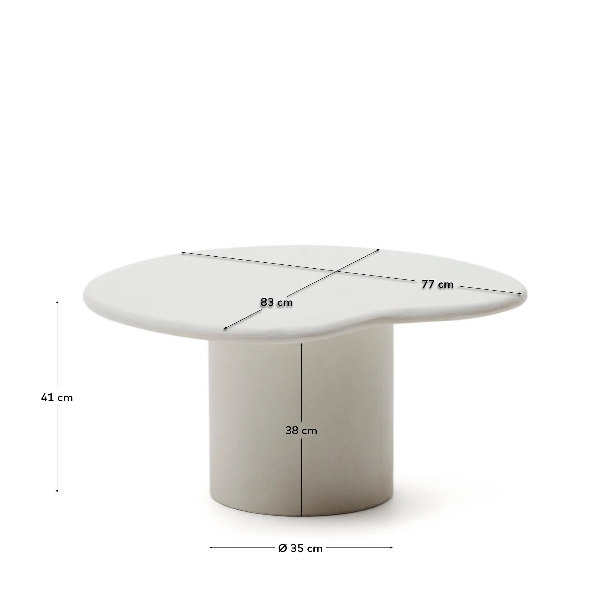 Macarella Couchtisch aus weißem Zement 83 x 77 cm - Image 5