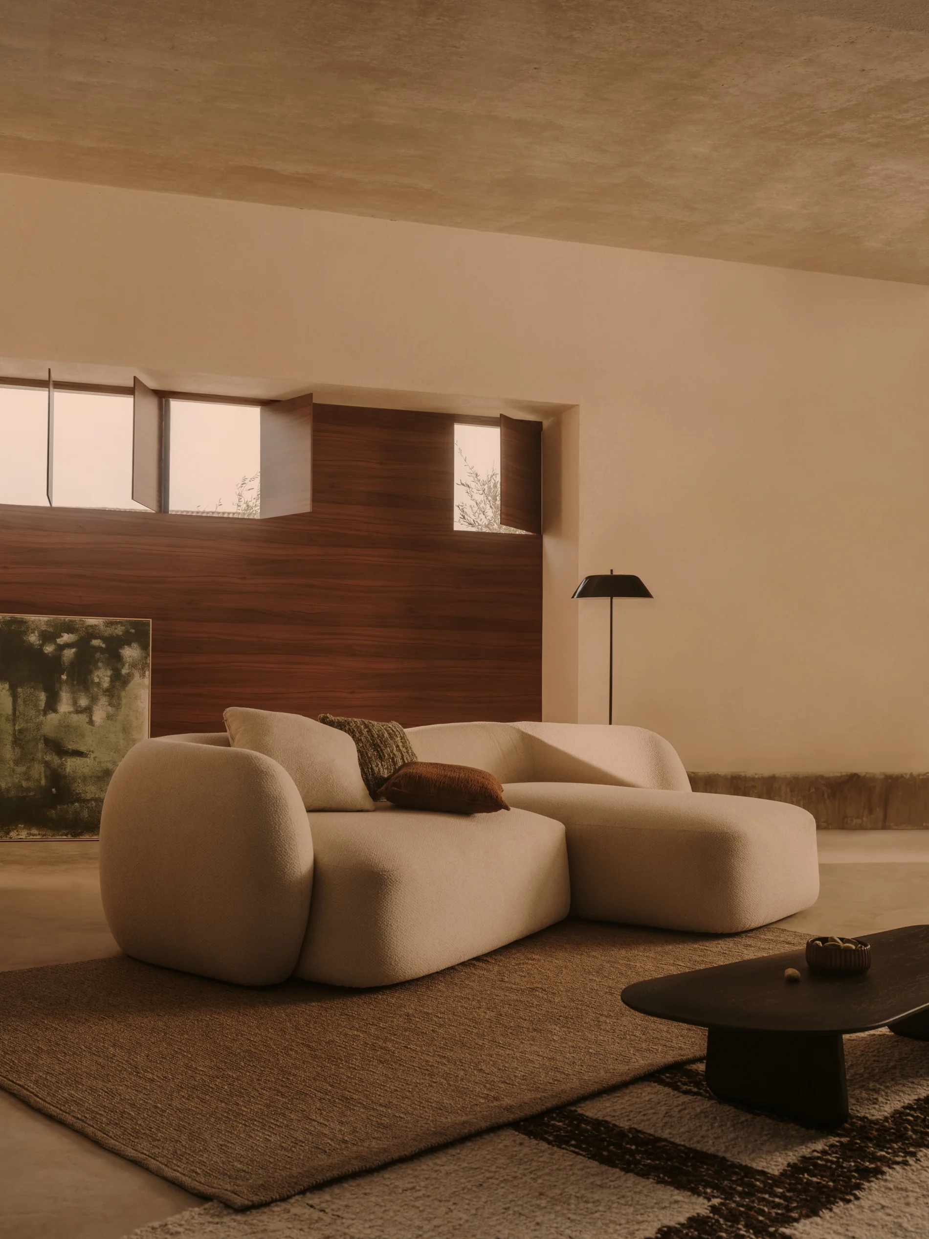 Martina modulares 3-Sitzer-Sofa in Chenille mit Chaiselongue rechts Farbe Ecru 287 cm - Image 9