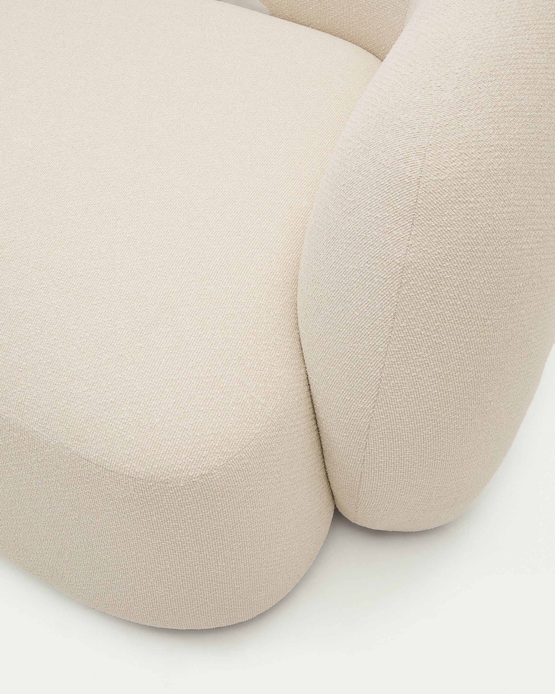 Martina modulares 4-Sitzer-Sofa in Chenille mit Chaiselongue links in Ecru 377 cm - Image 11