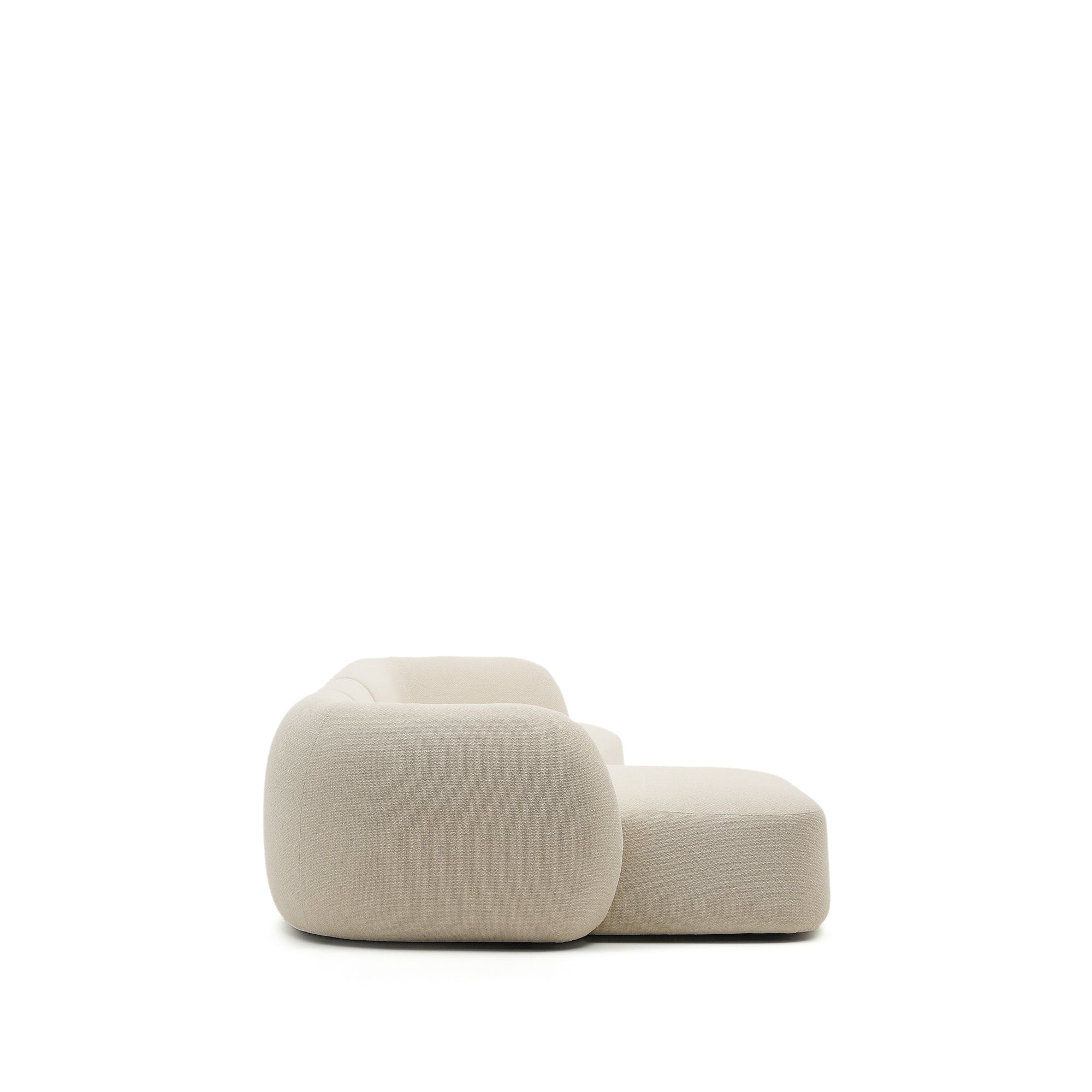 Martina modulares 4-Sitzer-Sofa in Chenille mit Chaiselongue links in Ecru 377 cm - Image 3