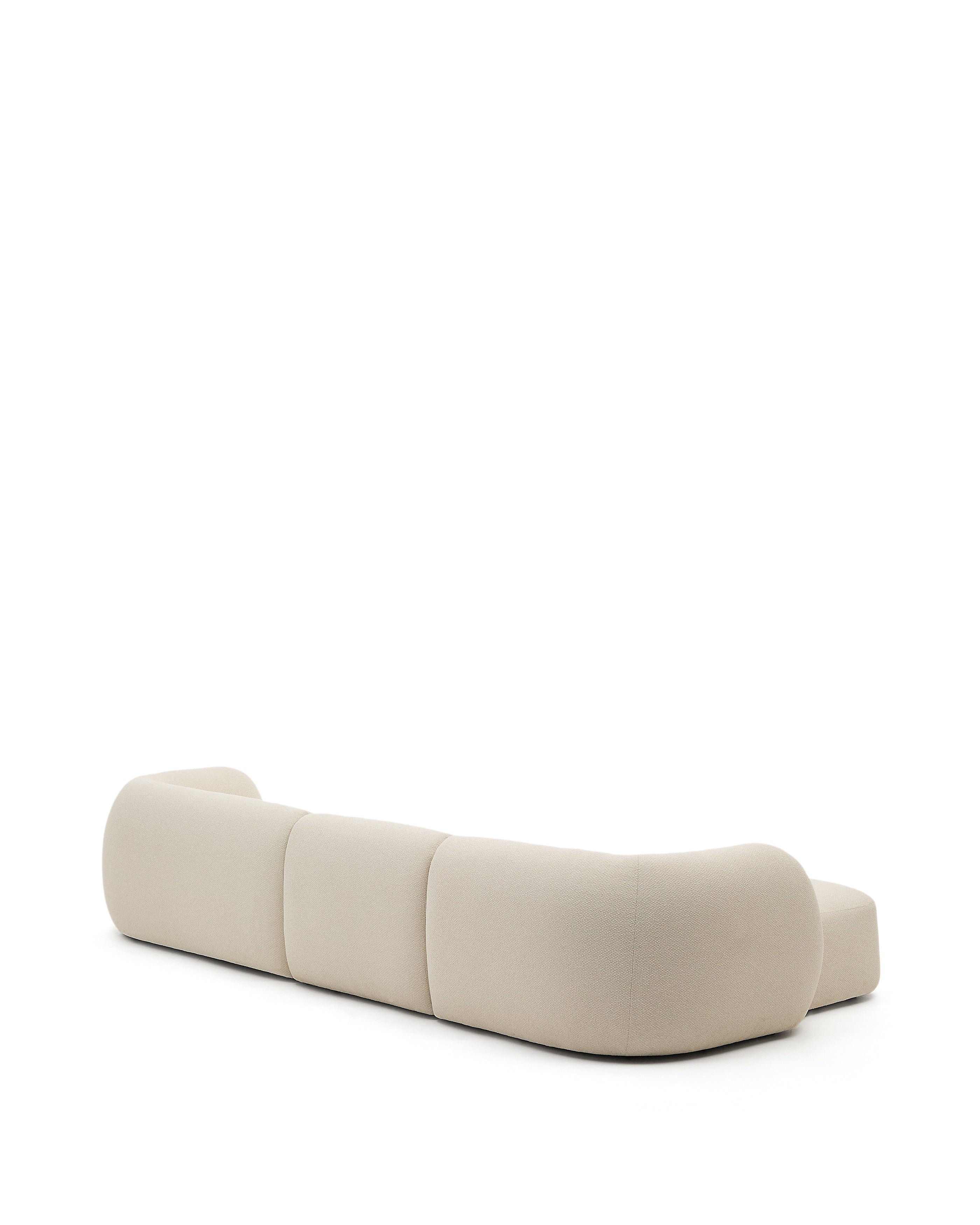 Martina modulares 4-Sitzer-Sofa in Chenille mit Chaiselongue links in Ecru 377 cm - Image 8