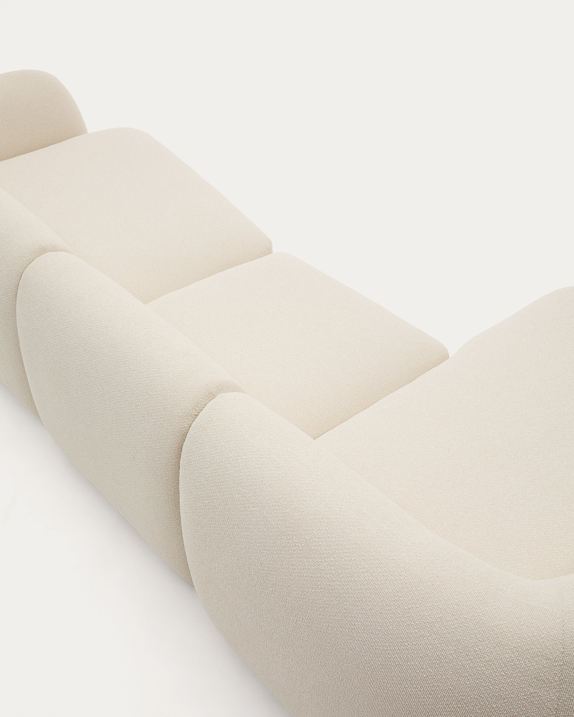Martina modulares 4-Sitzer-Sofa in Chenille mit Chaiselongue links in Ecru 377 cm - Image 9
