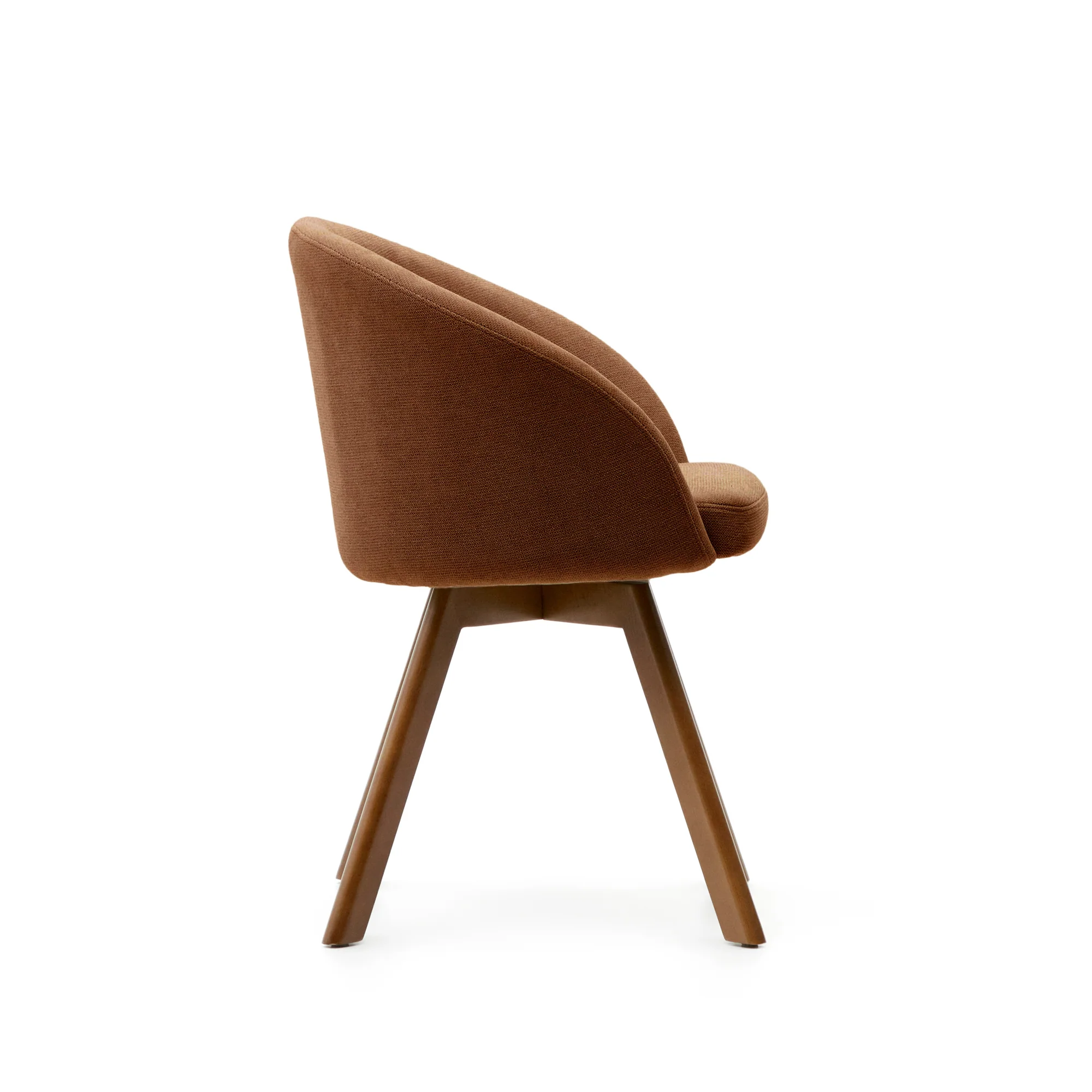 Marvin Drehstuhl mit brauner Chenille Beine aus massiver Buche mit Nussholzfinish FSC 100% - Image 3