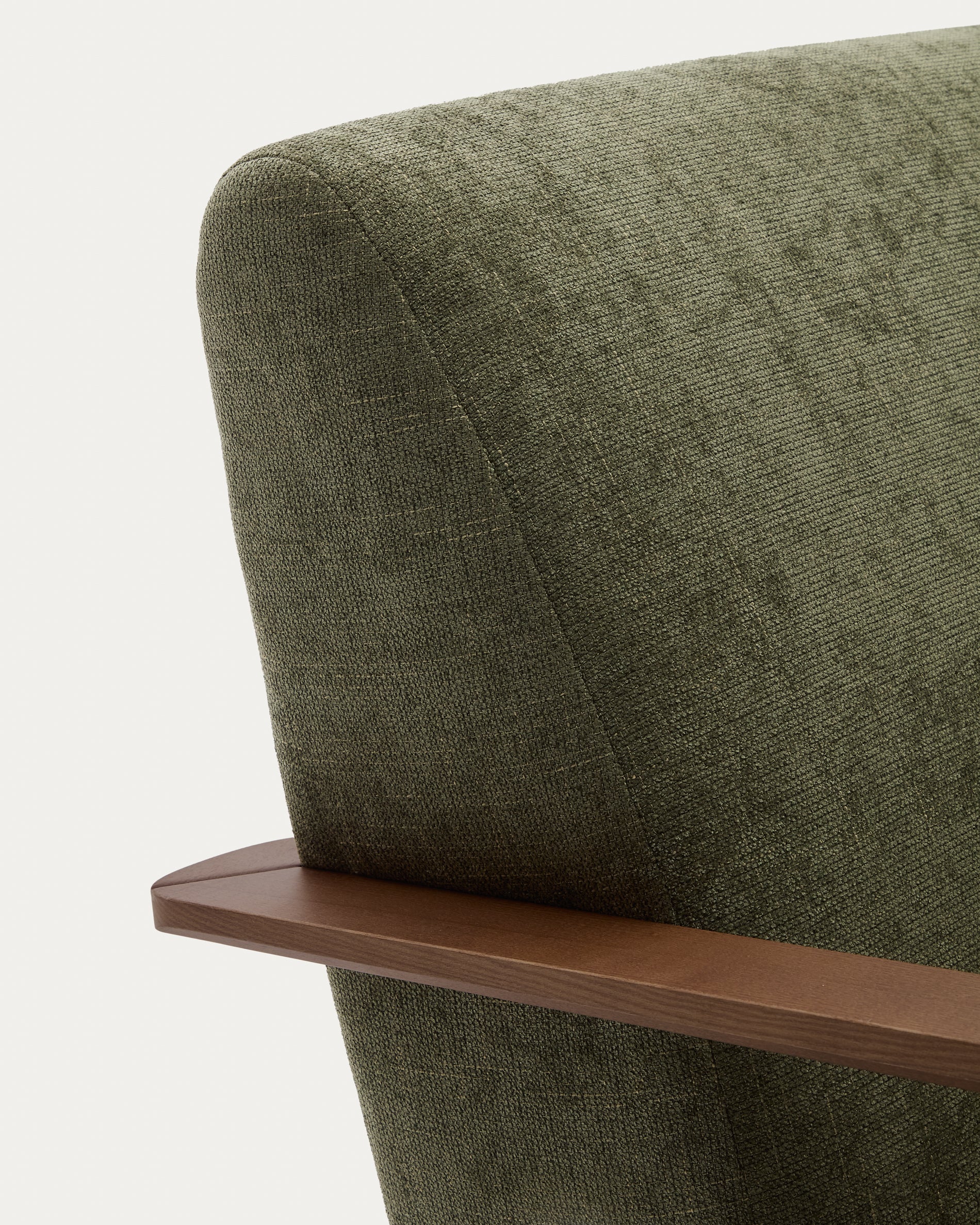 Meghan Sessel grüner Chenille und massives Eschenholz mit Nussholzfinish FSC Mix Credit - Image 6