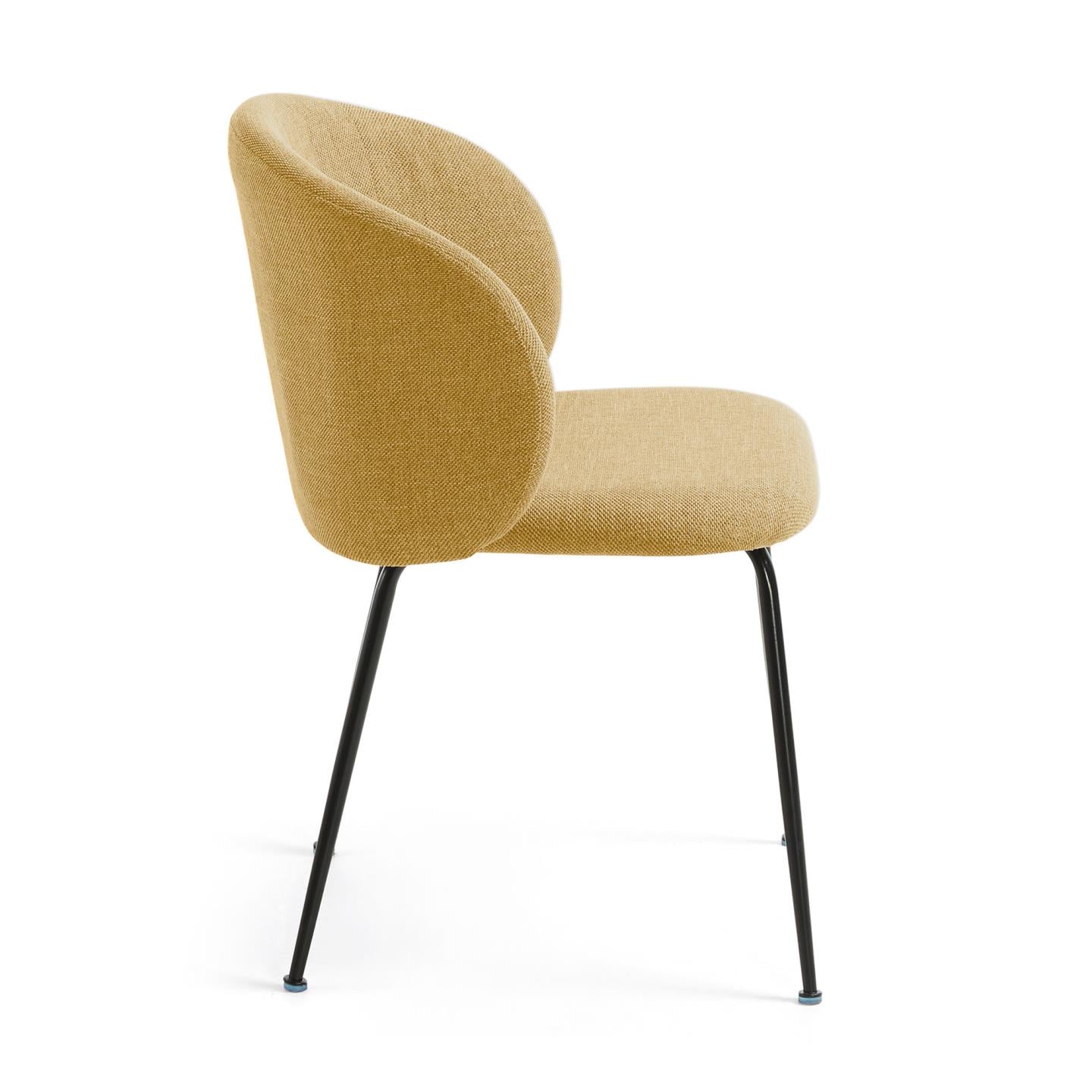 Minna Stuhl senfgelb und Stahlbeine mit schwarzem Finish - Image 6