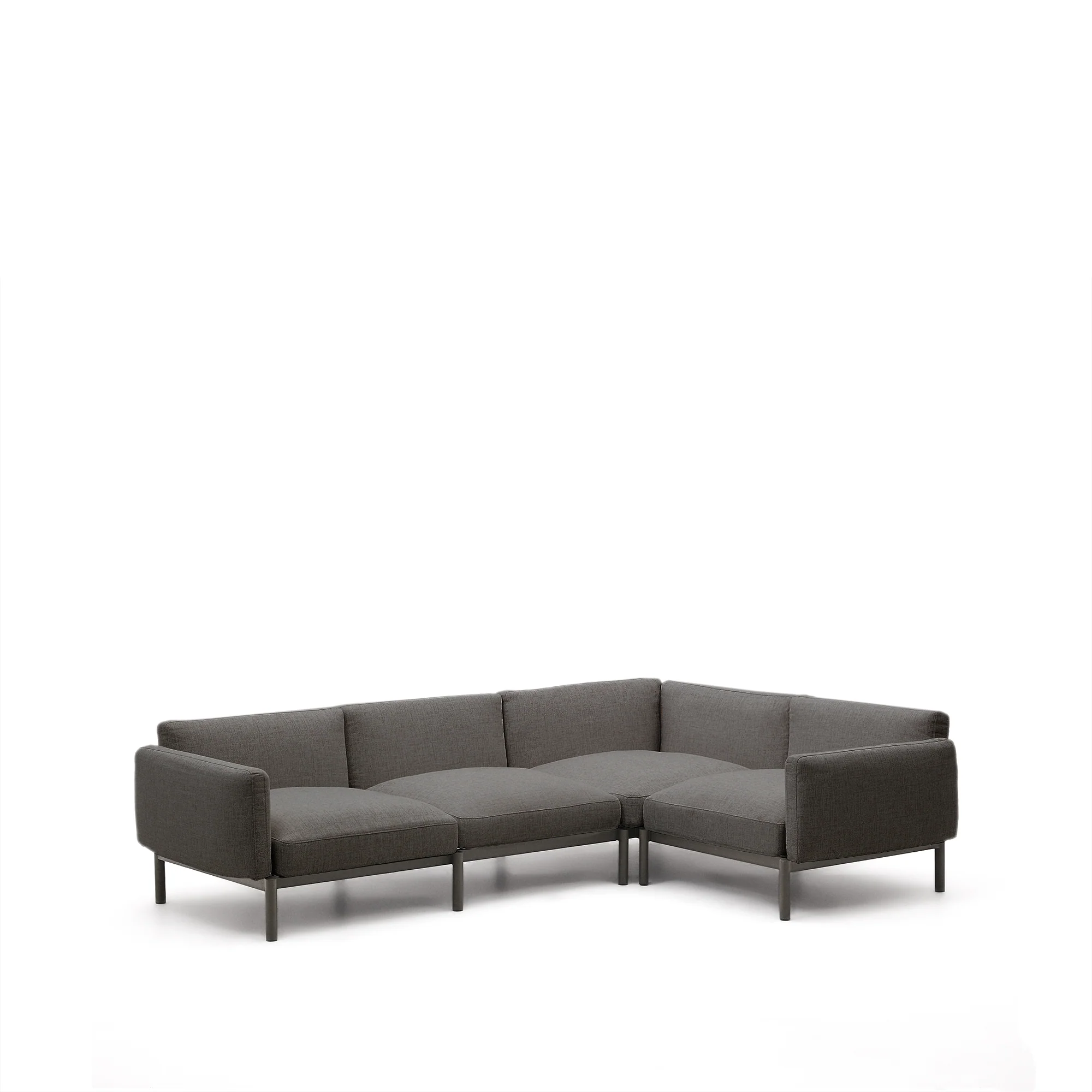Modulares 5-Sitzer-Ecksofa für Outdoor Sorells Polsterung und Aluminium in Grau 276x191,5cm