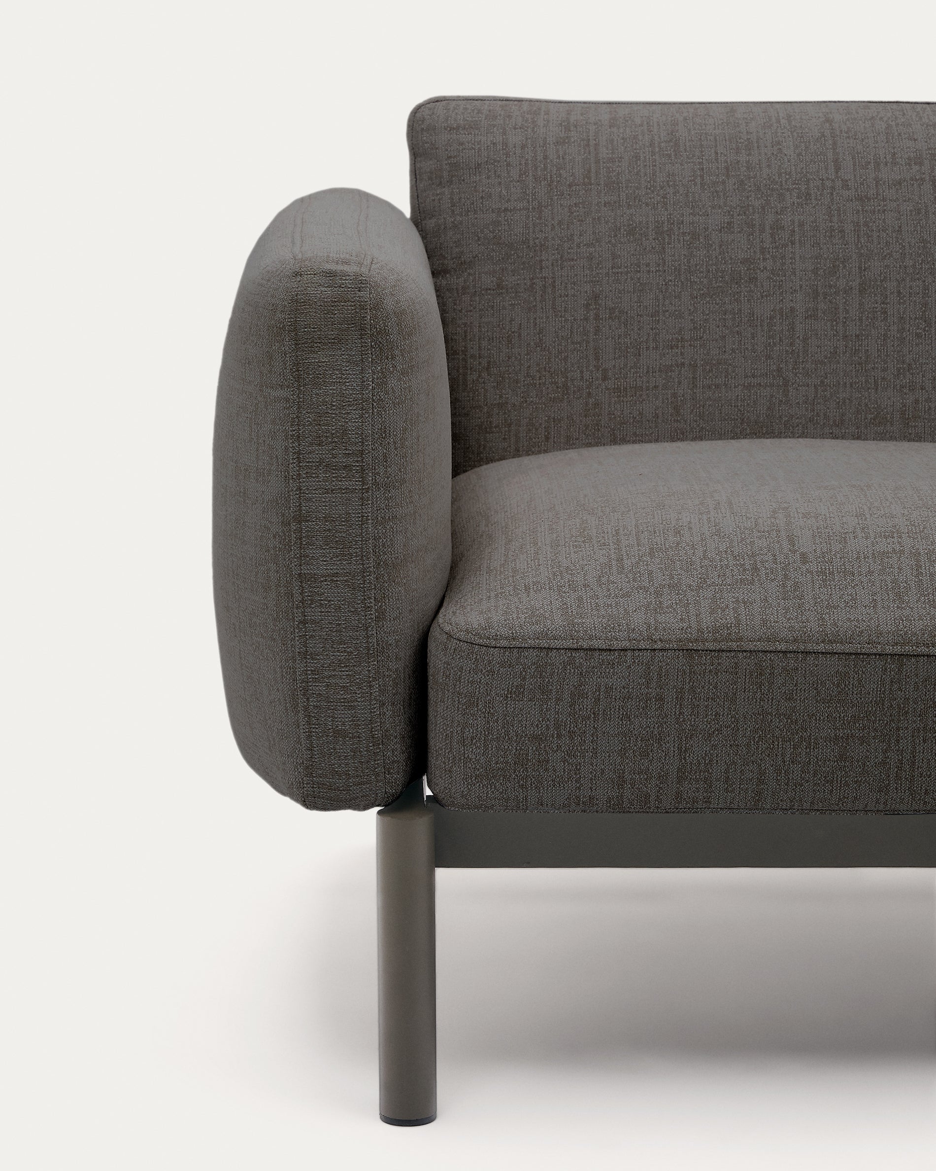 Modulares 5-Sitzer-Ecksofa für Outdoor Sorells Polsterung und Aluminium in Grau 276x191,5cm - Image 10