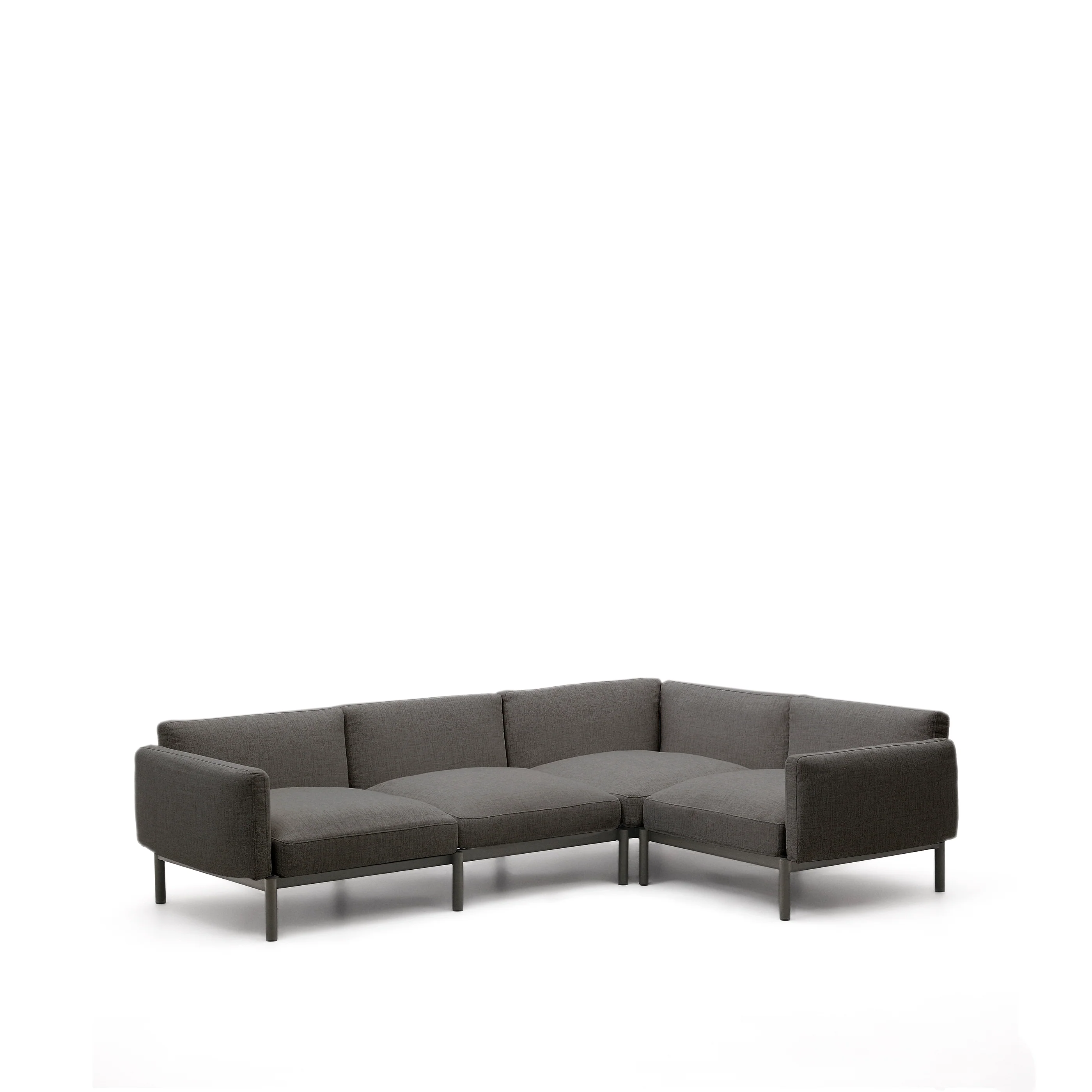 Modulares 5-Sitzer-Ecksofa für Outdoor Sorells Polsterung und Aluminium in Grau 276x191,5cm - Image 2