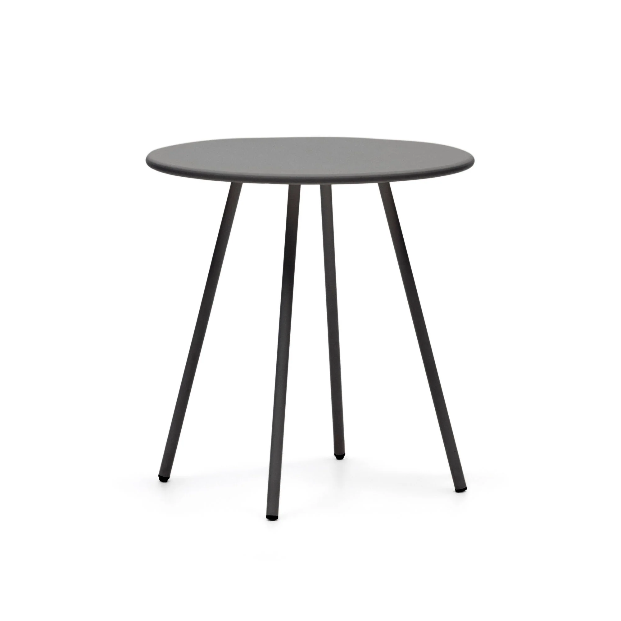 Montjoi runder Gartentisch aus Stahl mit grauem Finish Ø 70 cm
