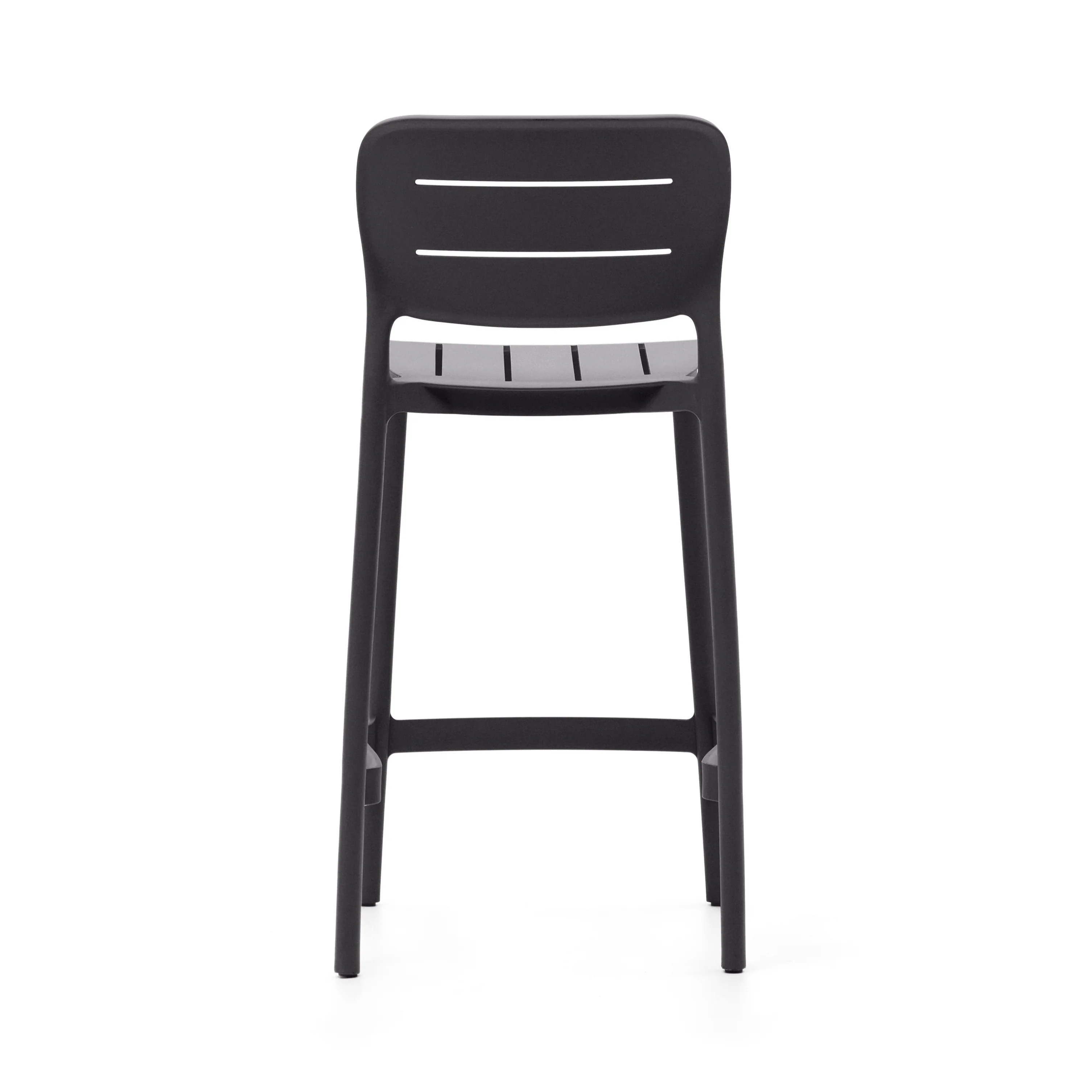 Morella stapelbarer Outdoor-Hocker aus grauem Kunststoff Höhe 65 cm - Image 10