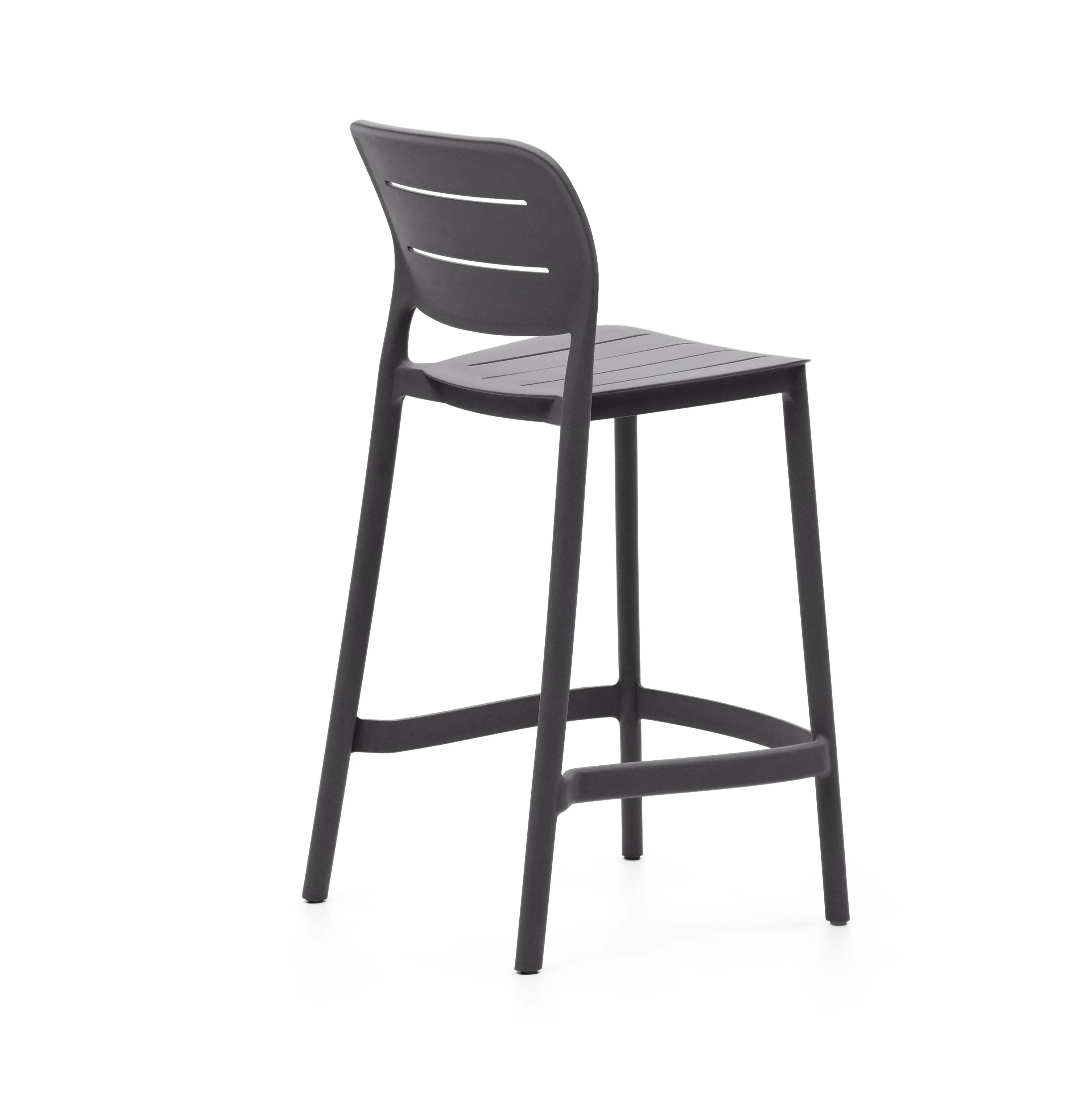 Morella stapelbarer Outdoor-Hocker aus grauem Kunststoff Höhe 65 cm - Image 6