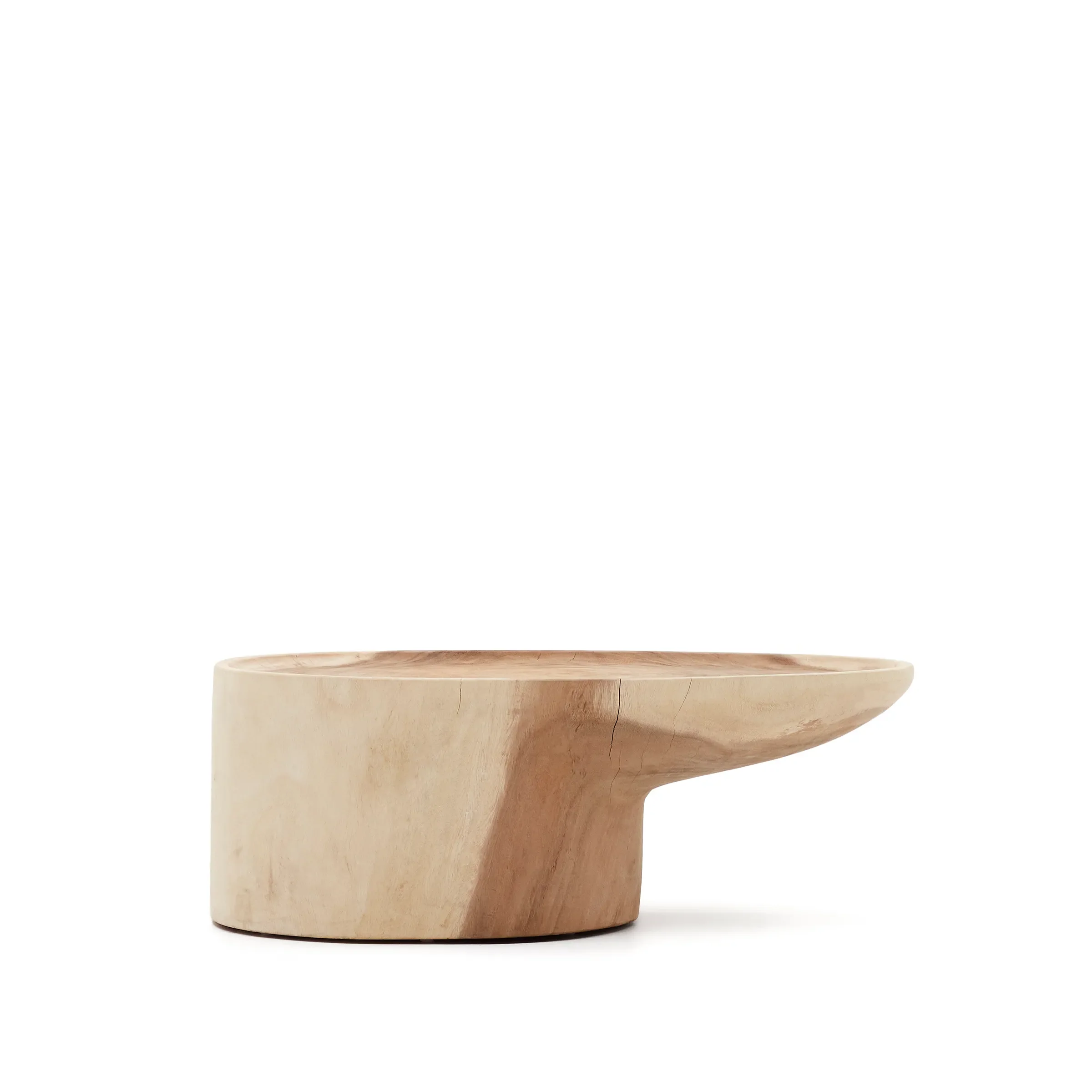 Mosi Couchtisch mit Standbein aus massivem Mungurholz Ø 90 x 50 cm