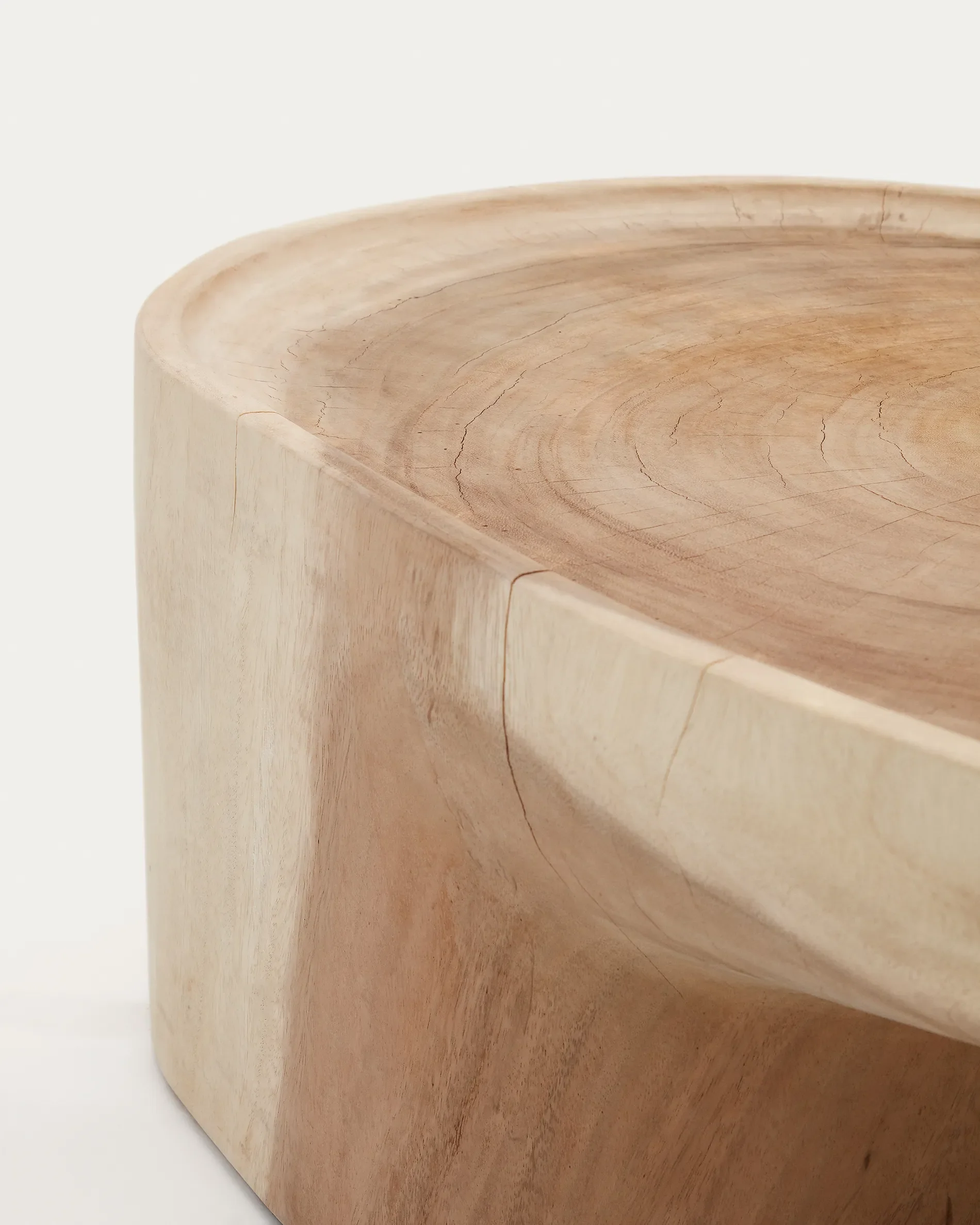 Mosi Couchtisch mit Standbein aus massivem Mungurholz Ø 90 x 50 cm - Image 5