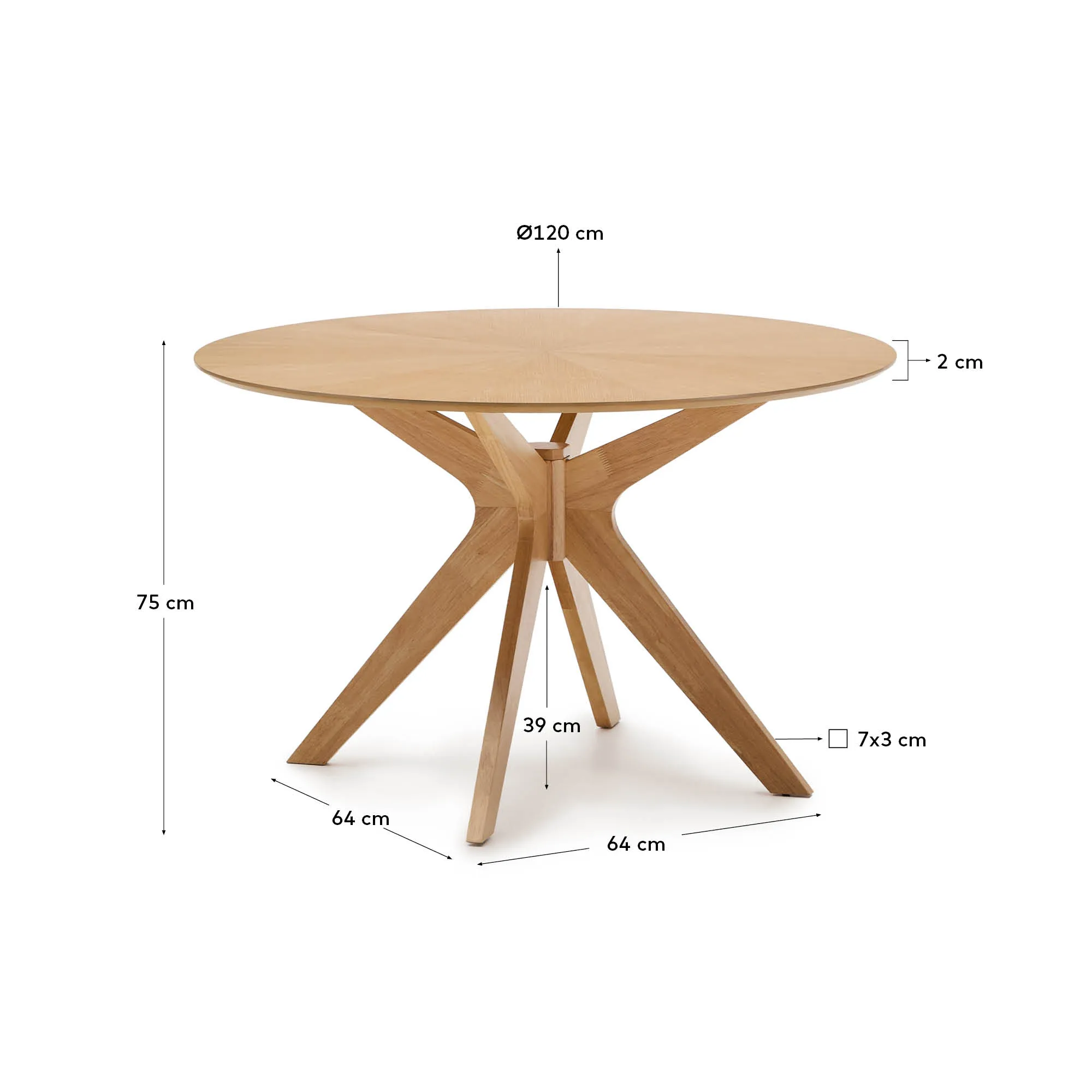 Naanim runder Tisch aus Eichenfurnier Ø 120 cm - Image 5