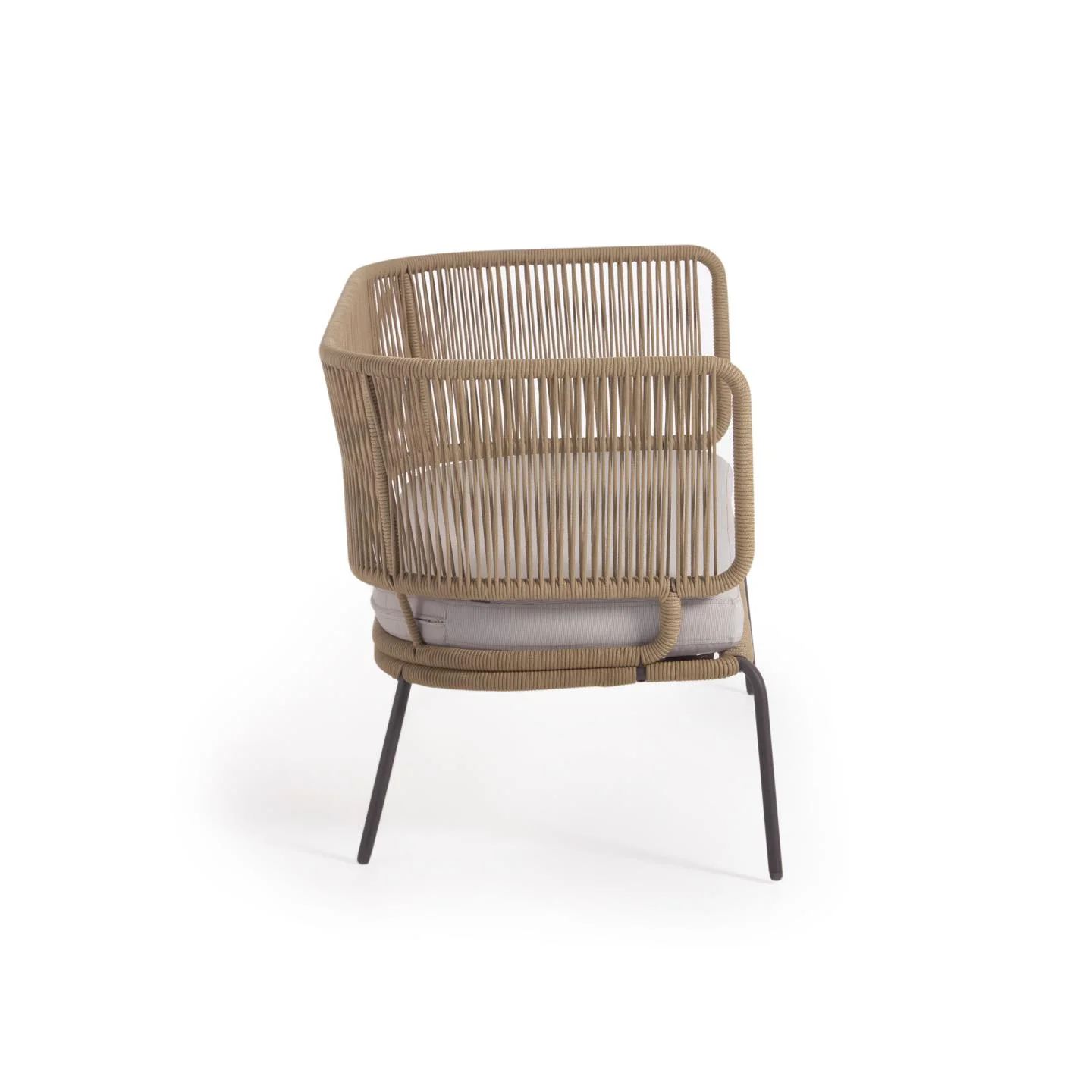 Nadin 2-Sitzer Sofa aus beigefarbenem Seil und Beinen aus verzinktem Stahl 135 cm - Image 5