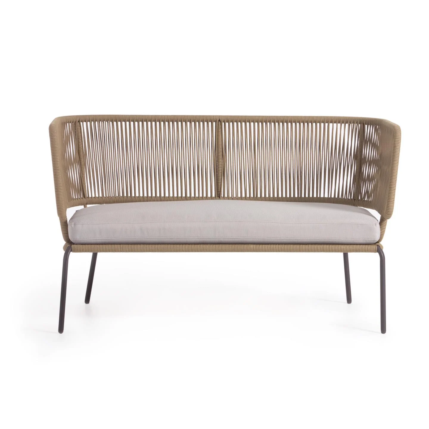 Nadin 2-Sitzer Sofa aus beigefarbenem Seil und Beinen aus verzinktem Stahl 135 cm - Image 7