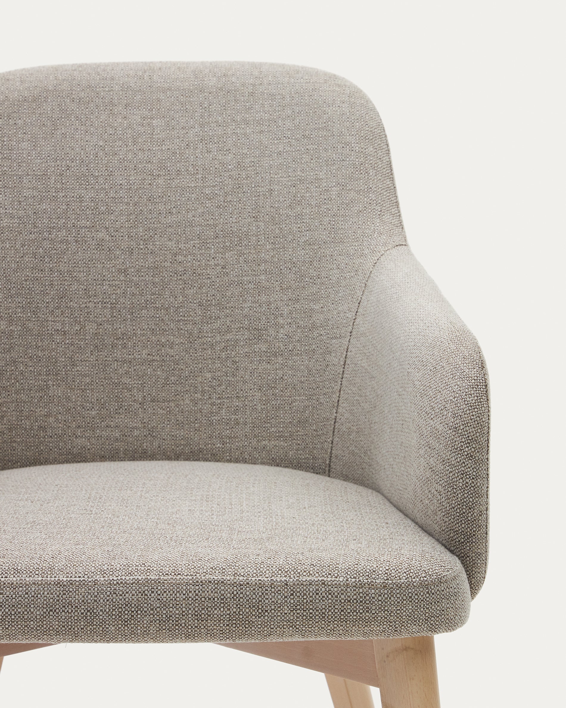 Nelida Stuhl aus brauner Chenille und massivem Buchenholz mit naturfarbenem Finish FSC 100% - Image 10