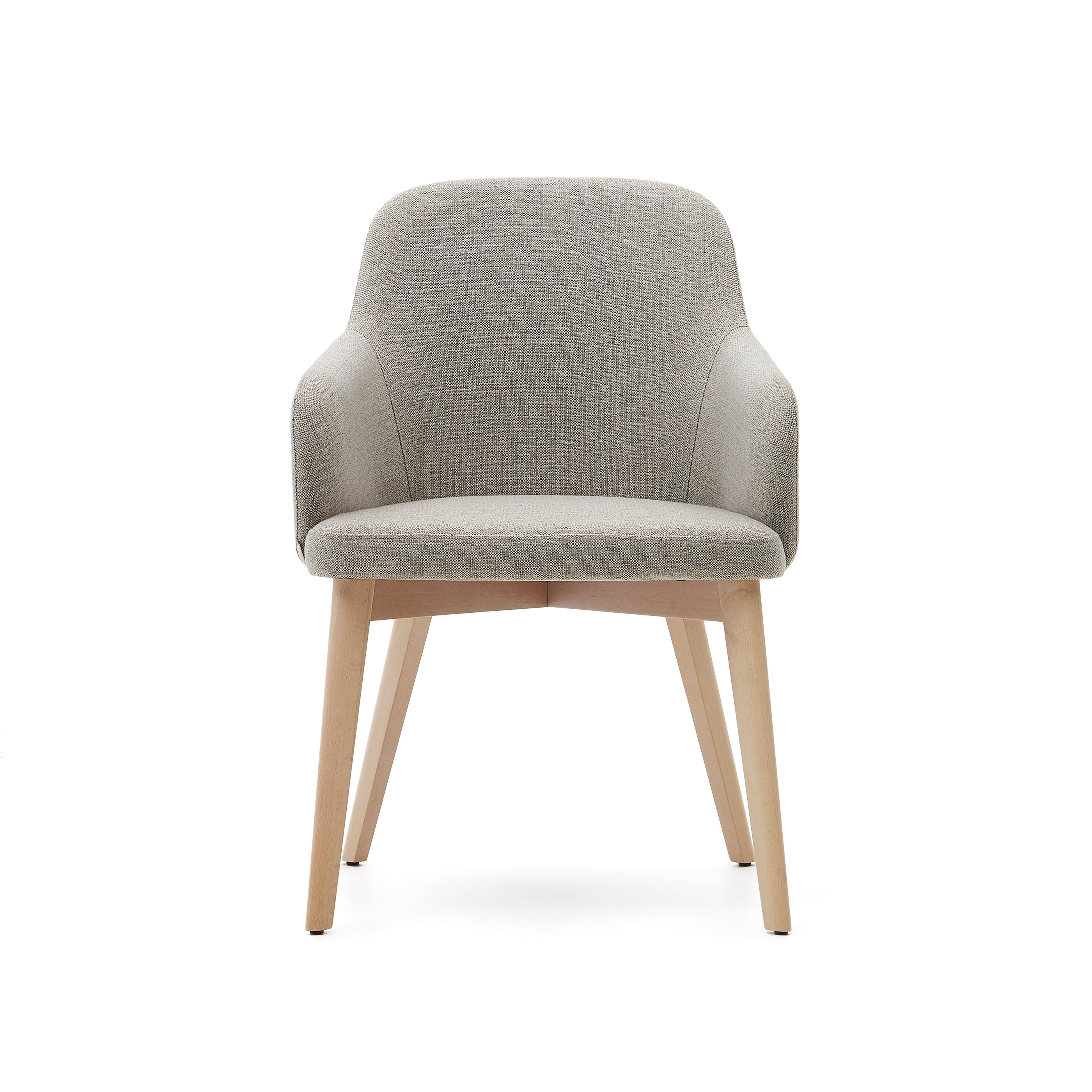 Nelida Stuhl aus brauner Chenille und massivem Buchenholz mit naturfarbenem Finish FSC 100% - Image 7