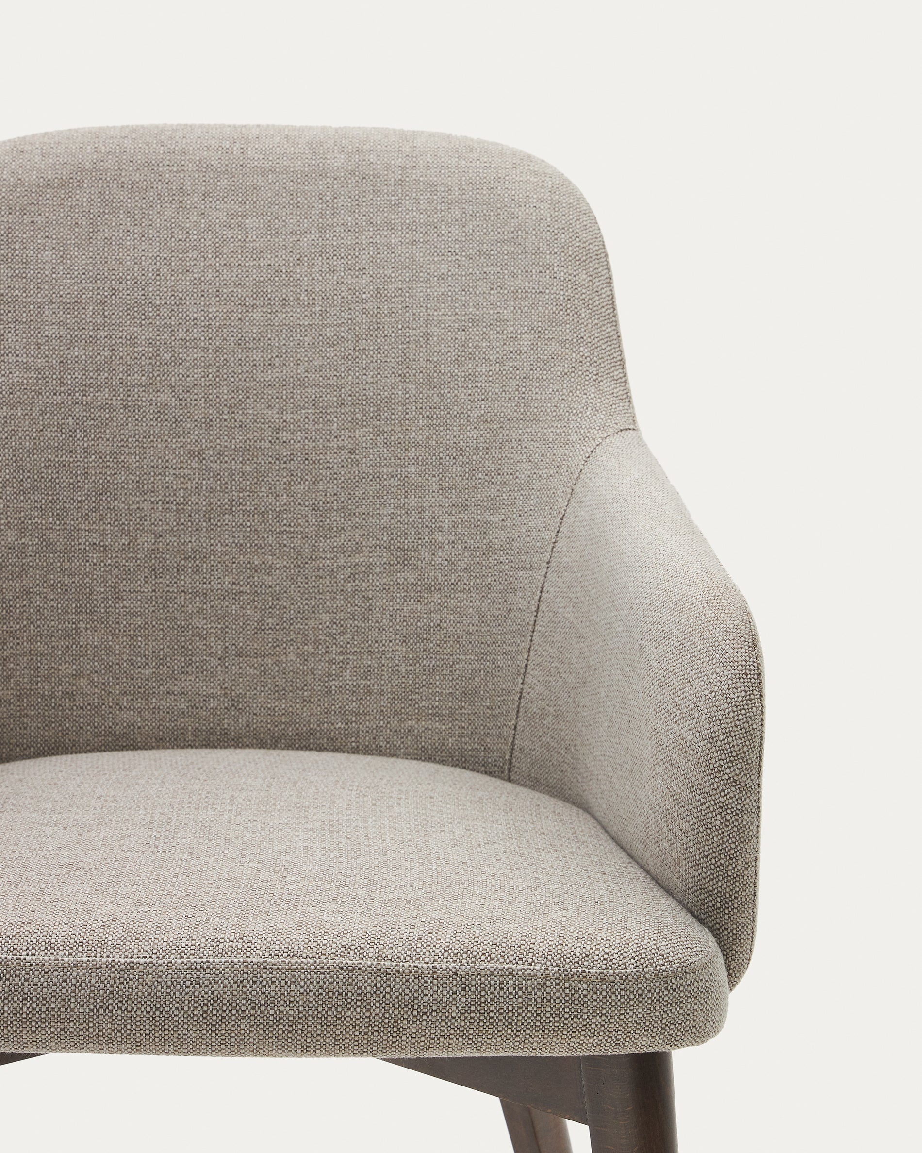 Nelida Stuhl aus brauner Chenille und massivem Buchenholz mit Nussbaum-Finish FSC 100% - Image 6