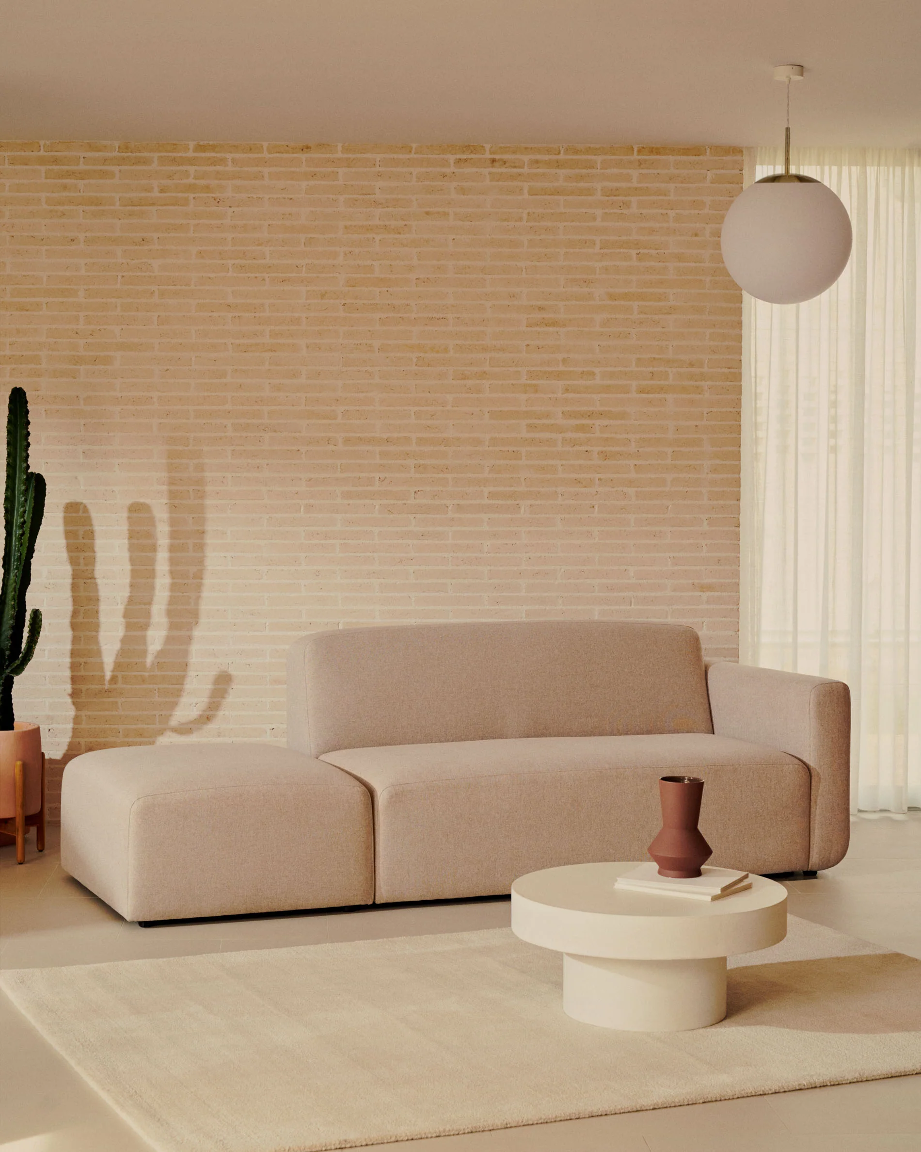 Neom Pouf Randmodul in Beige 75 x 89 cm - Image 3