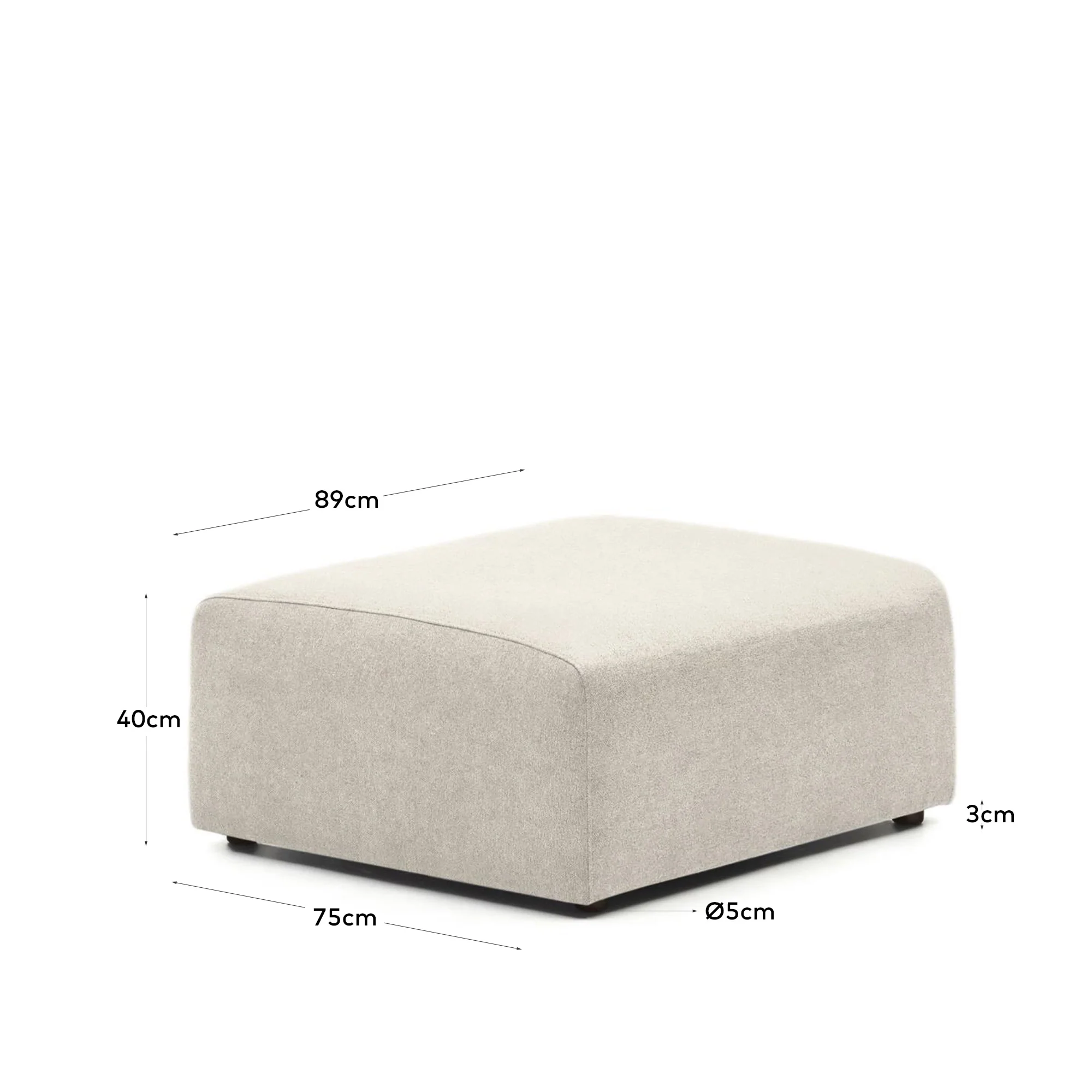 Neom Pouf Randmodul in Beige 75 x 89 cm - Image 5