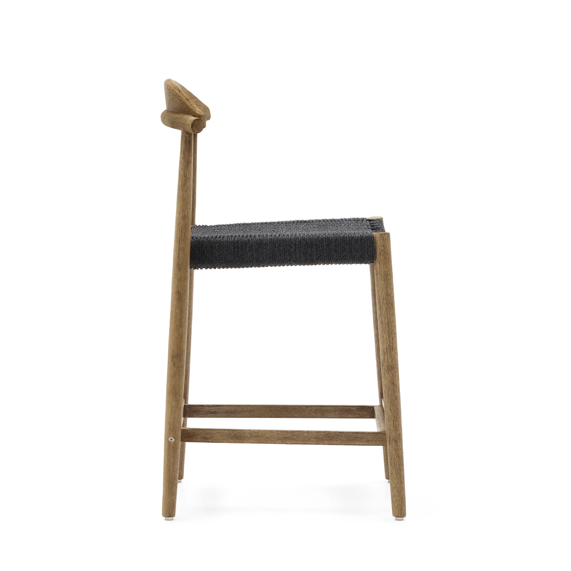 Nina Hocker massives Akazienholz naturfarbenes Finish und Seil schwarz Höhe 62 cm FSC 100% - Image 2