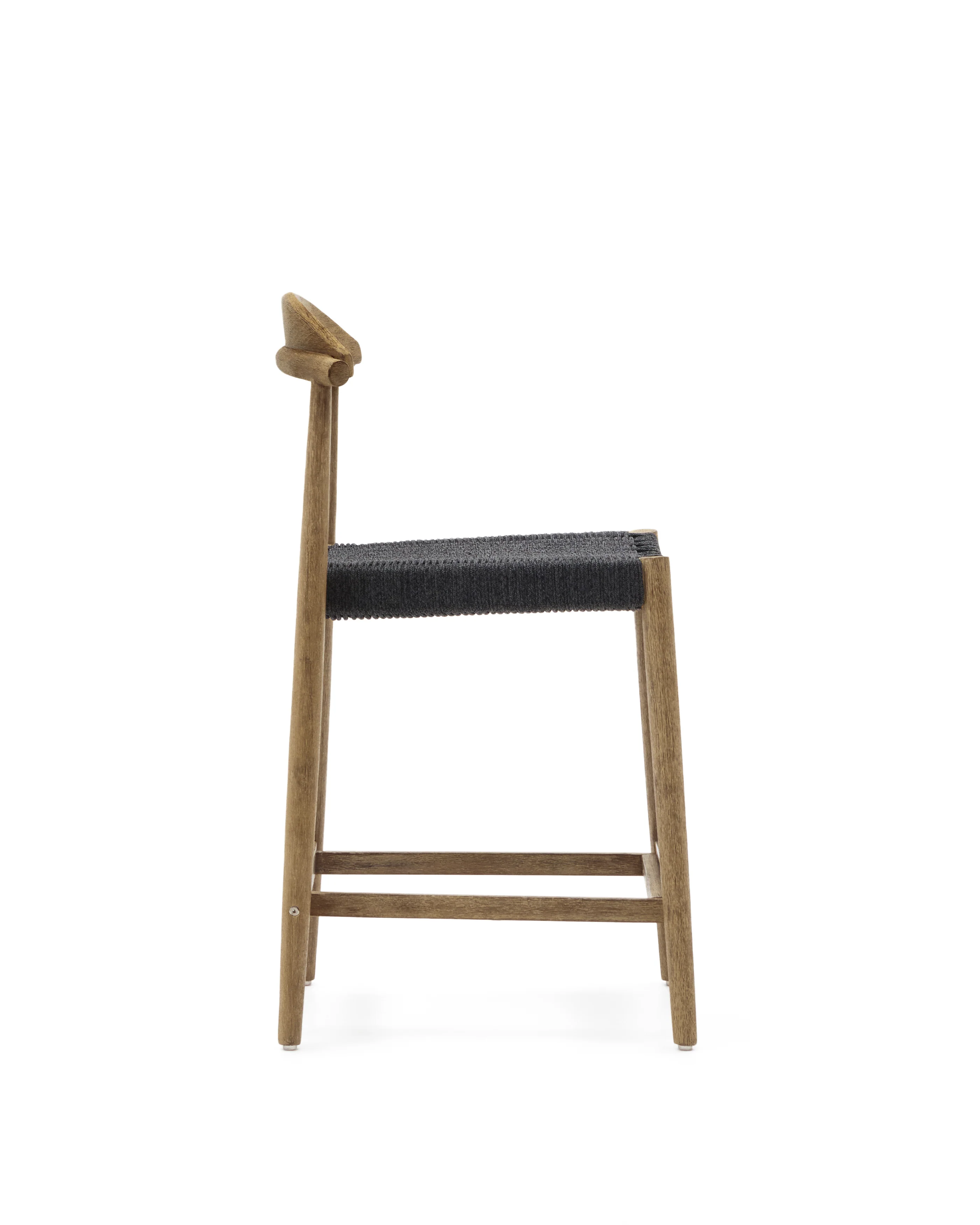 Nina Hocker massives Akazienholz naturfarbenes Finish und Seil schwarz Höhe 62 cm FSC 100% - Image 3