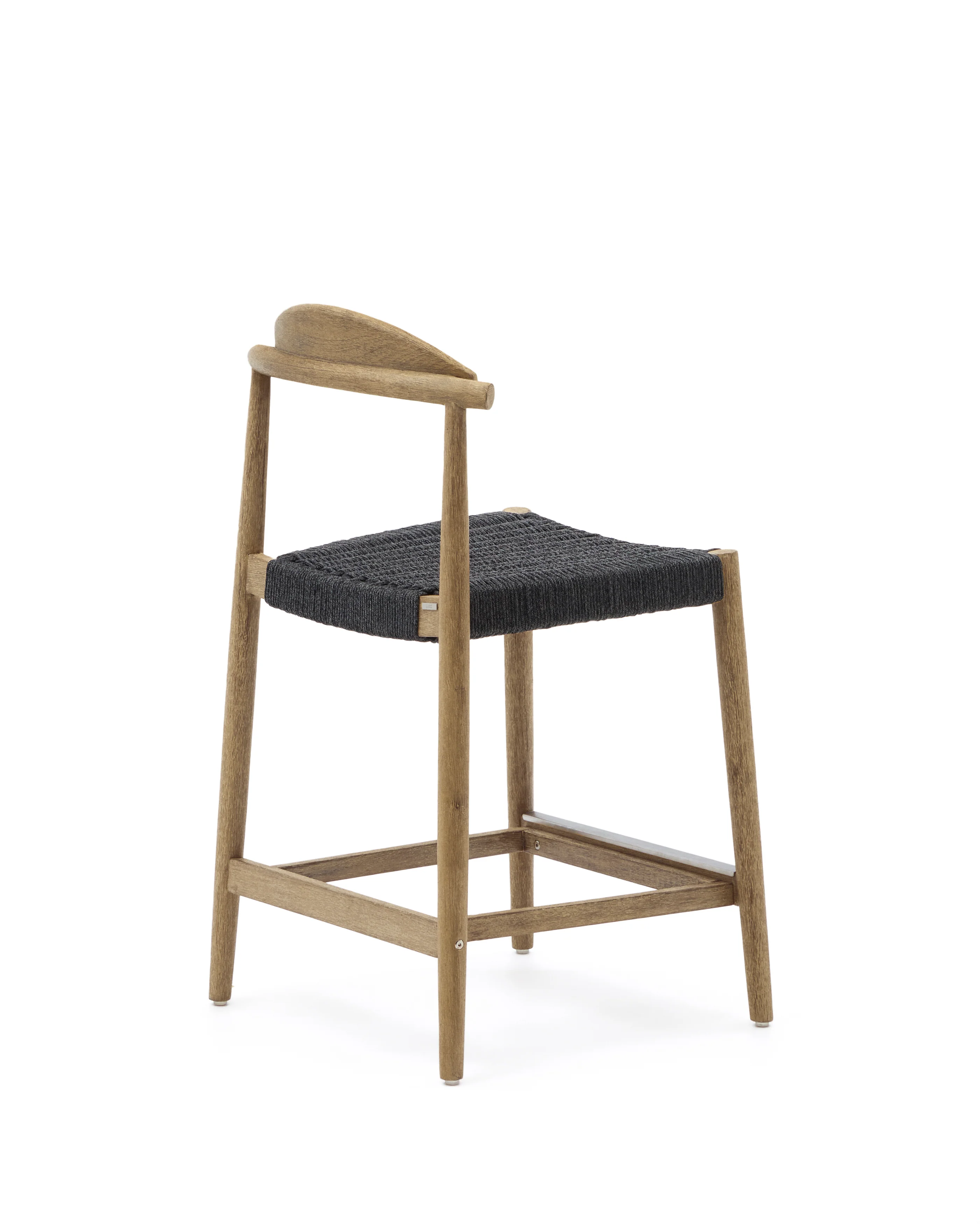 Nina Hocker massives Akazienholz naturfarbenes Finish und Seil schwarz Höhe 62 cm FSC 100% - Image 4