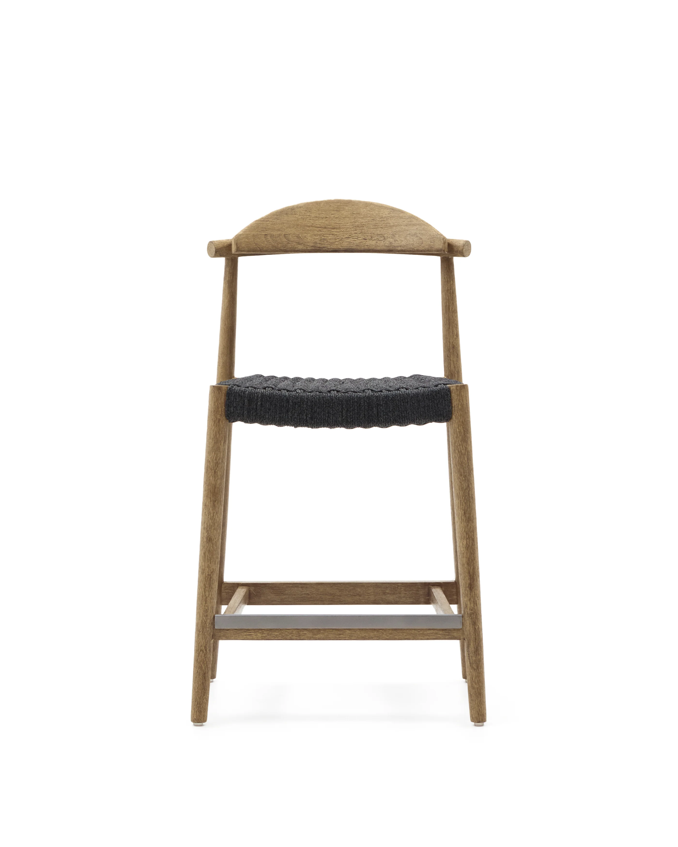Nina Hocker massives Akazienholz naturfarbenes Finish und Seil schwarz Höhe 62 cm FSC 100% - Image 5