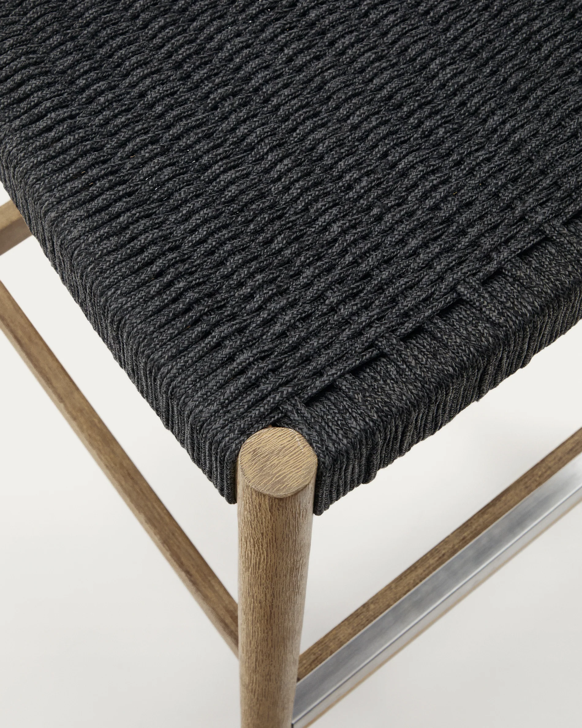 Nina Hocker massives Akazienholz naturfarbenes Finish und Seil schwarz Höhe 62 cm FSC 100% - Image 8
