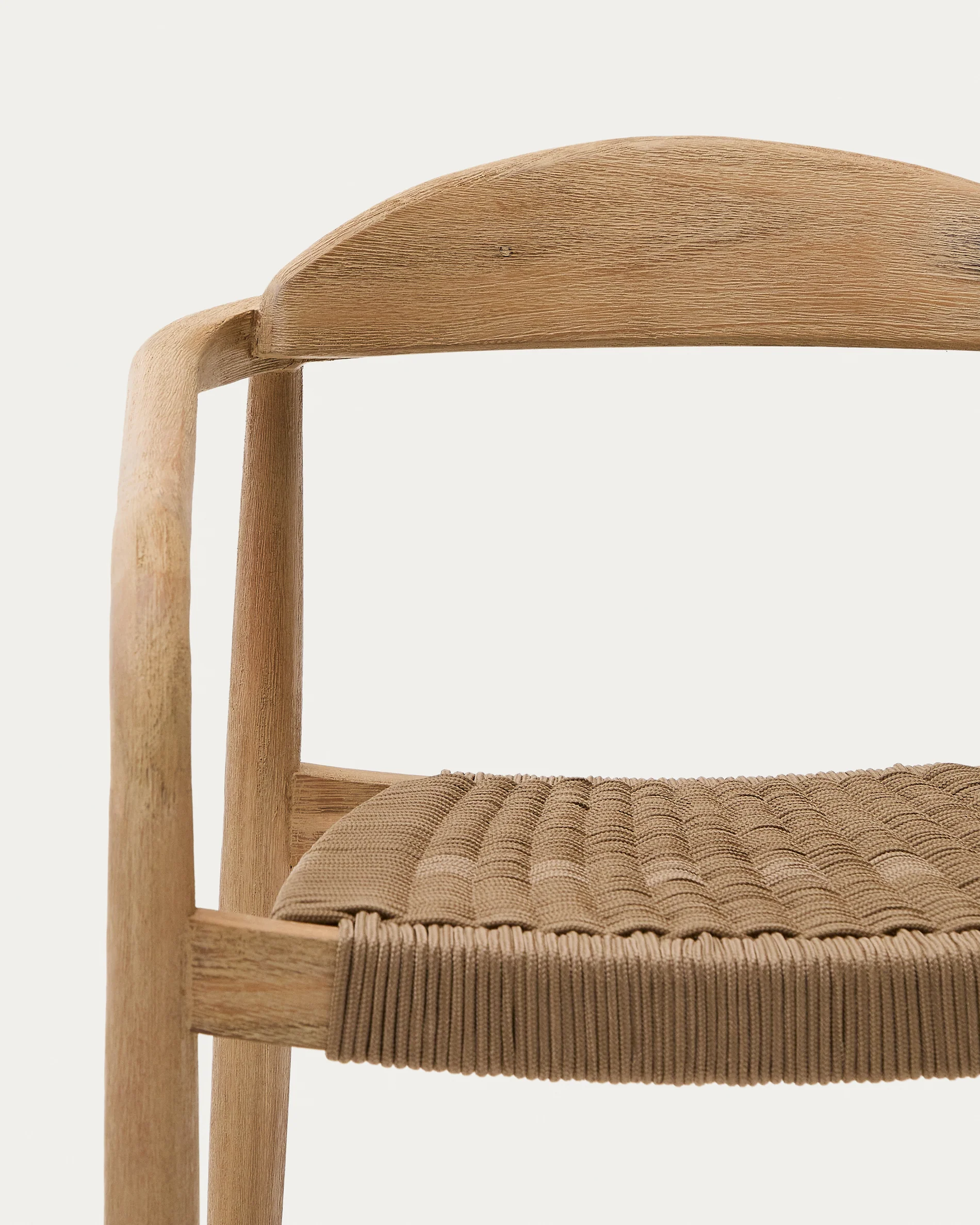 Nina stapelbarer In/Outdoor-Stuhl aus massivem Akazienholz und Seil in Beige FSC 100% - Image 9