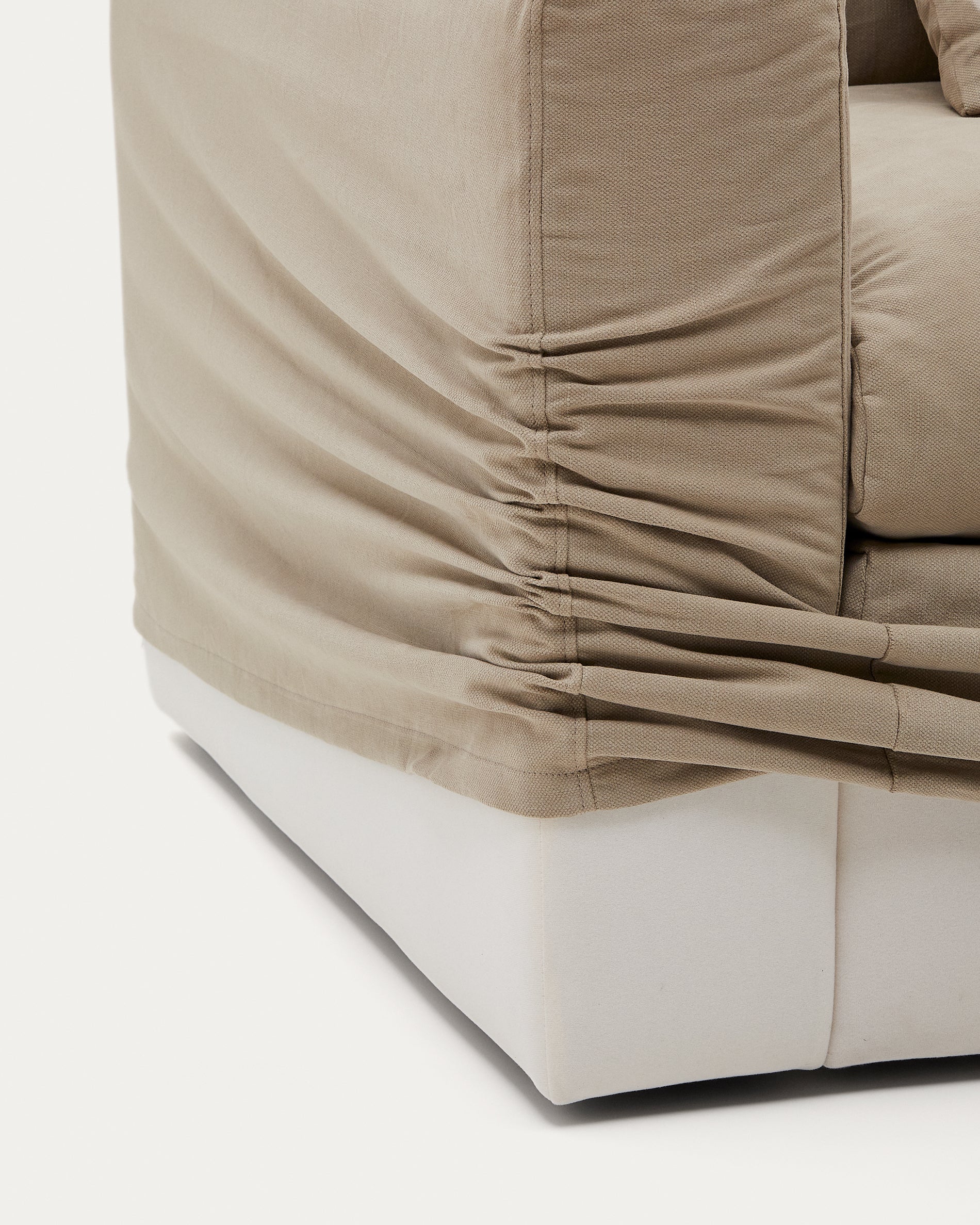 Nora 4 Sitzer Sofa mit abziehbaren Kissenbezügen aus Leinen und Baumwolle taupe 340 cm - Image 11