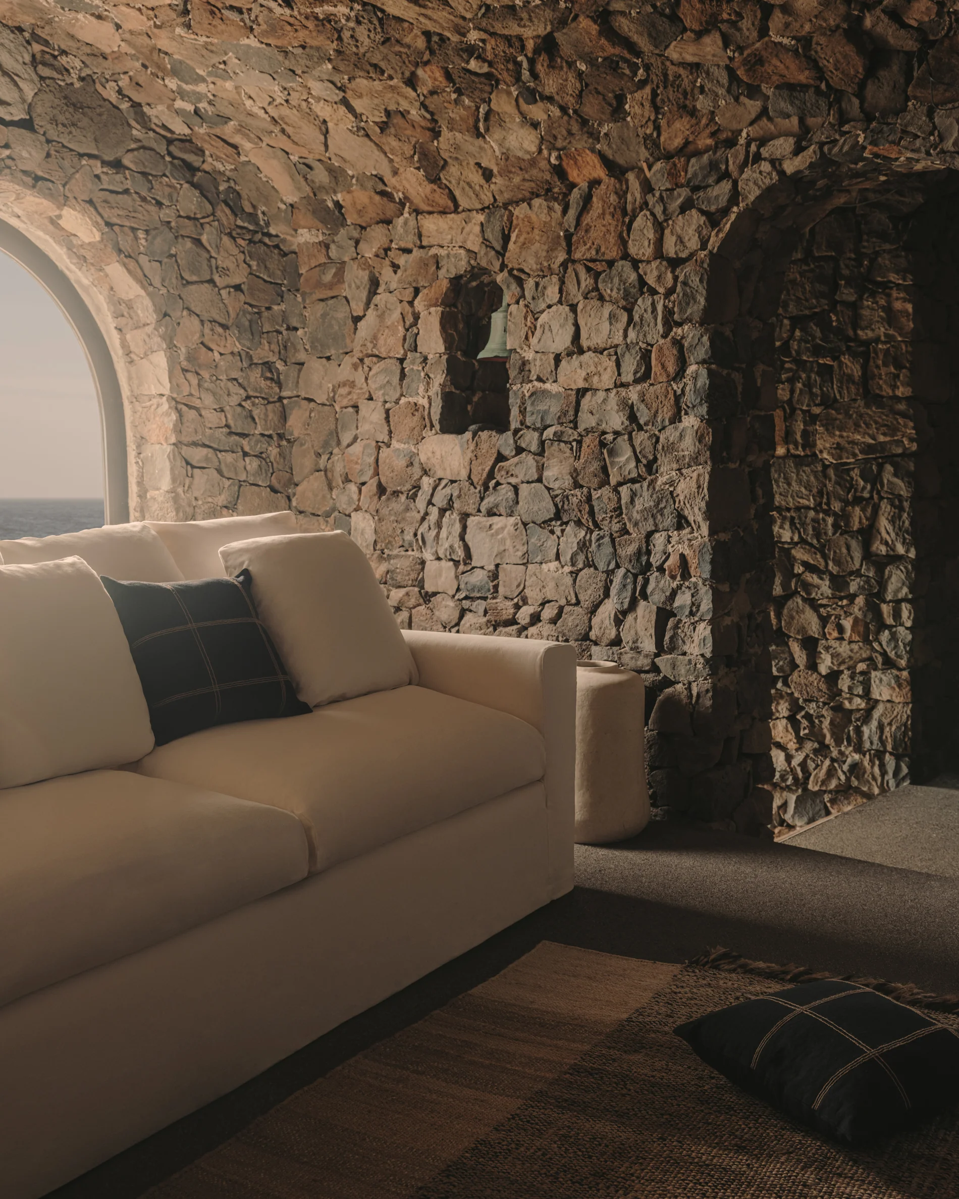 Nora 4 Sitzer Sofa mit abziehbaren Kissenbezügen aus Leinen und Baumwolle taupe 340 cm - Image 3