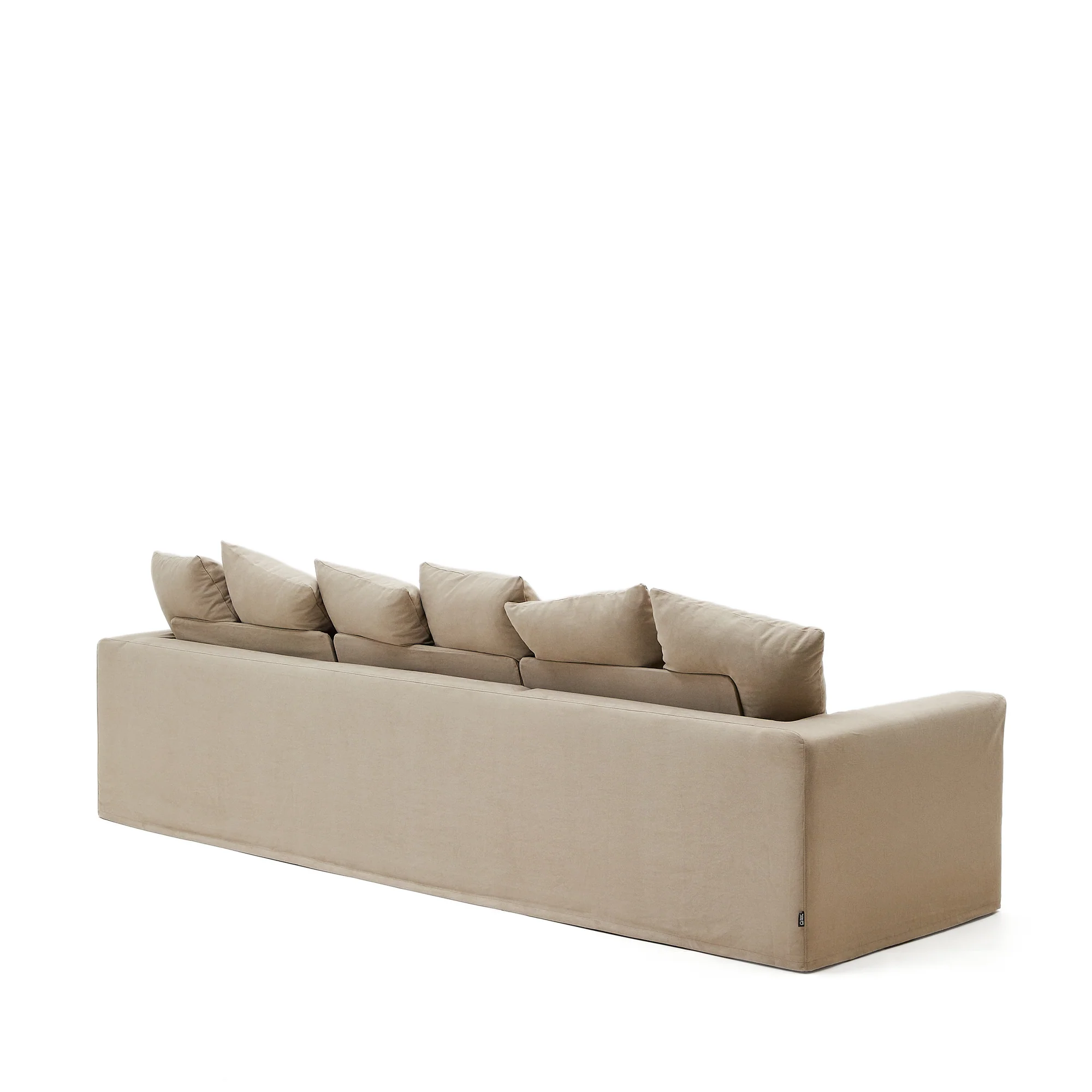 Nora 4 Sitzer Sofa mit abziehbaren Kissenbezügen aus Leinen und Baumwolle taupe 340 cm - Image 6