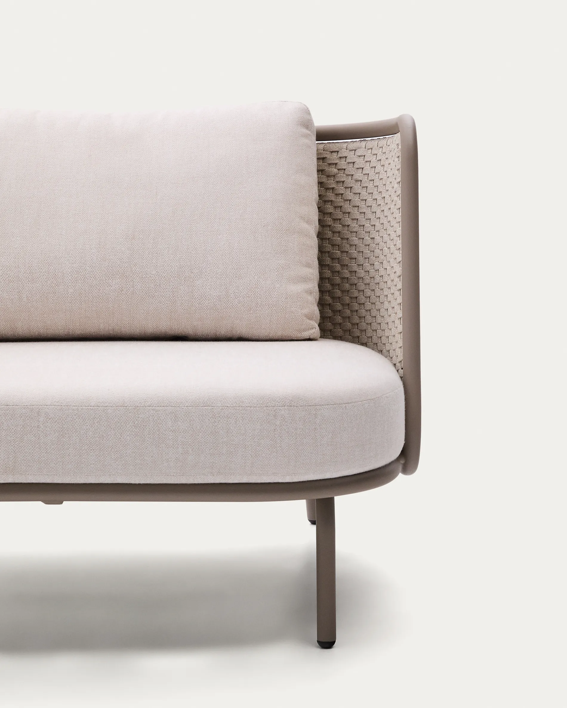 Outdoor-3-Sitzer-Sofa Sedalis aus Aluminium und taupefarbenem Seil 210 cm - Image 3