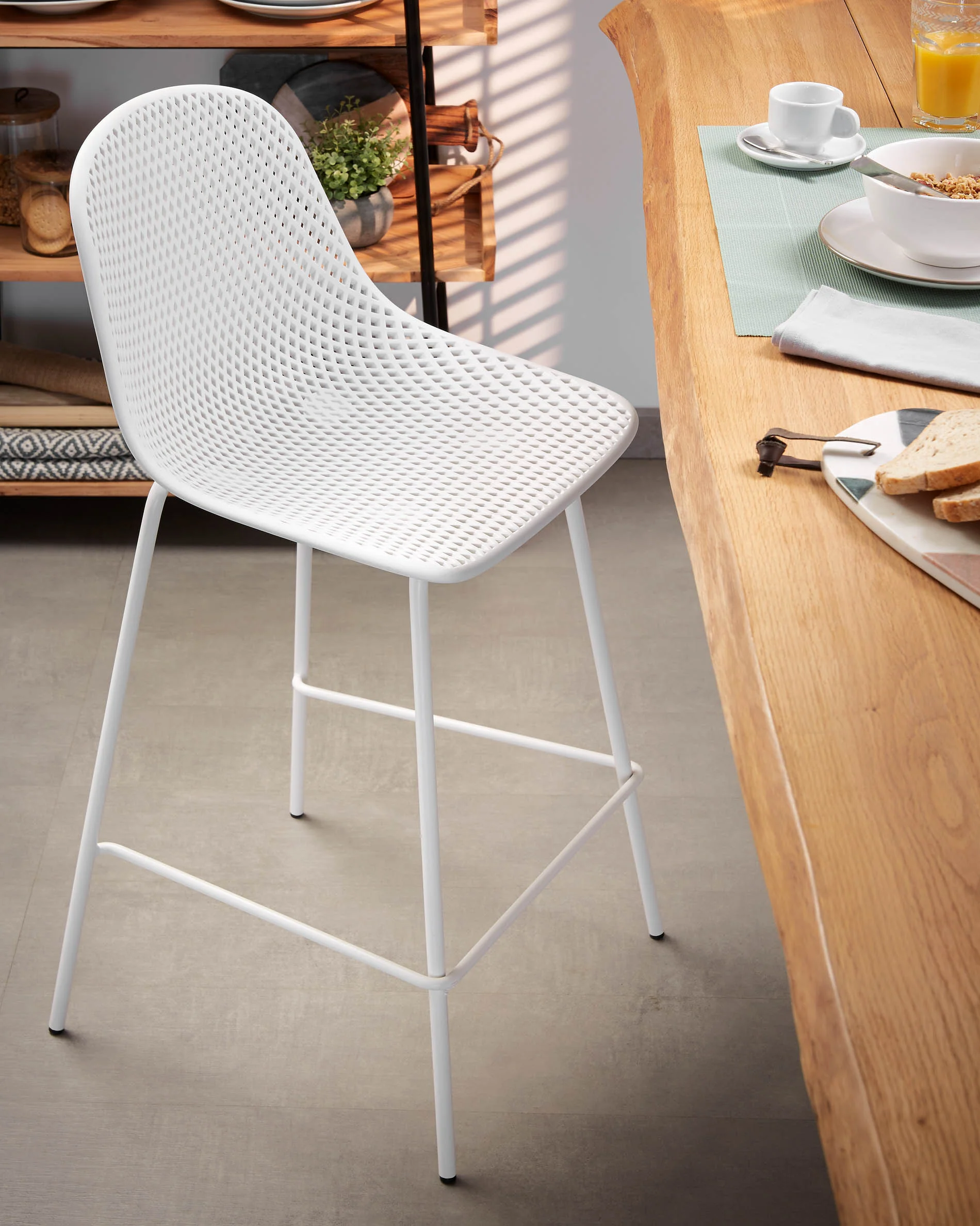 Outdoor Hocker Quinby weiß Höhe 75 cm - Image 2