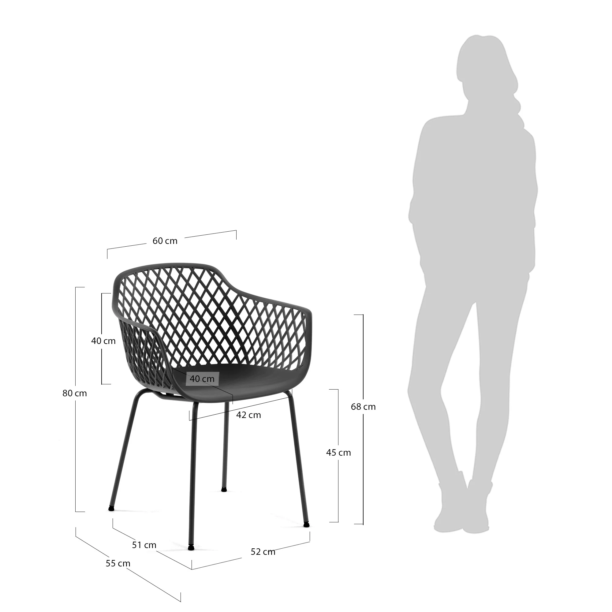 Quinn Outdoor Stuhl grau - Image 3