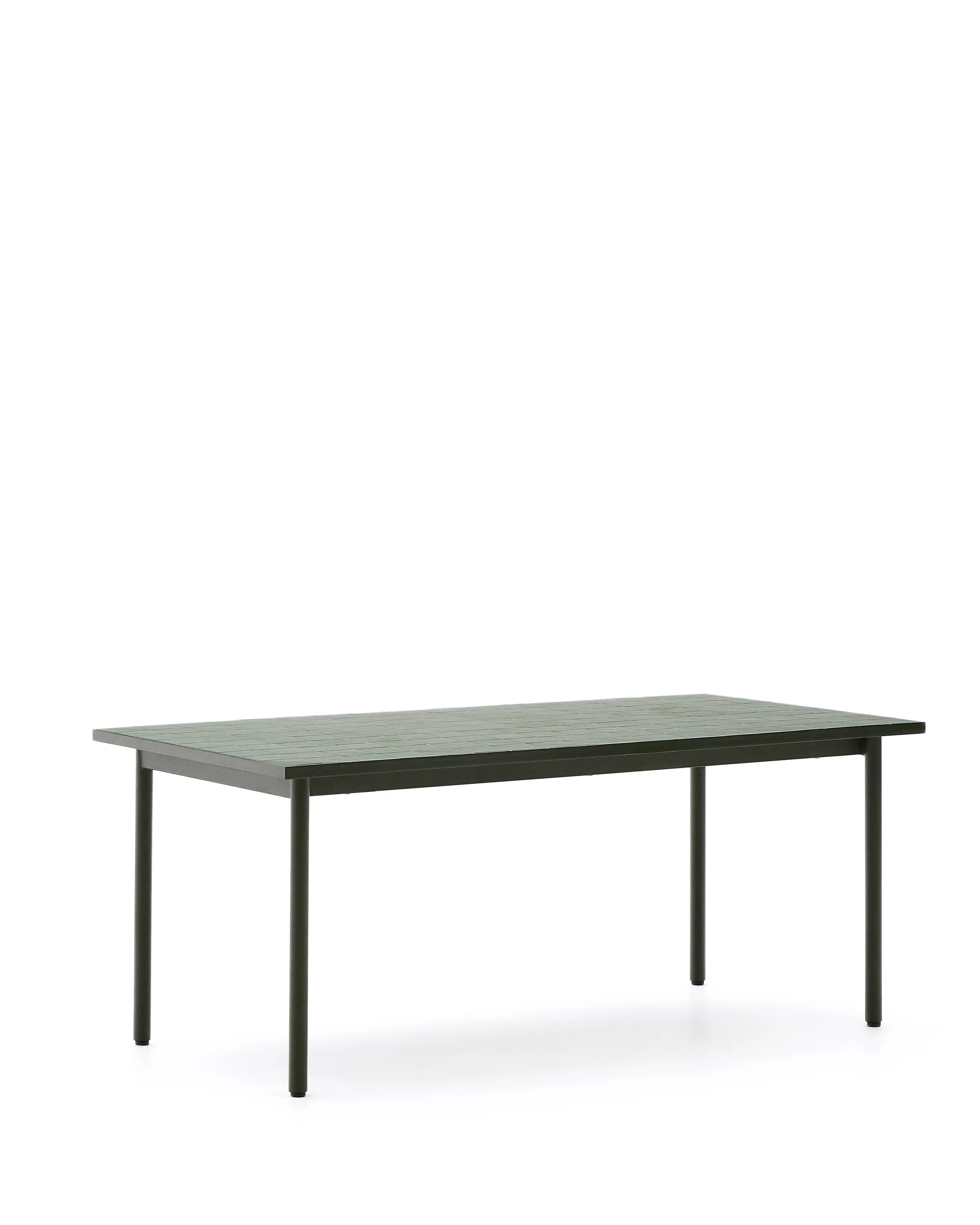 Outdoor-Tisch Maurina aus grün verzinktem Stahl und grünen Kacheln 223 x 101 cm - Image 7
