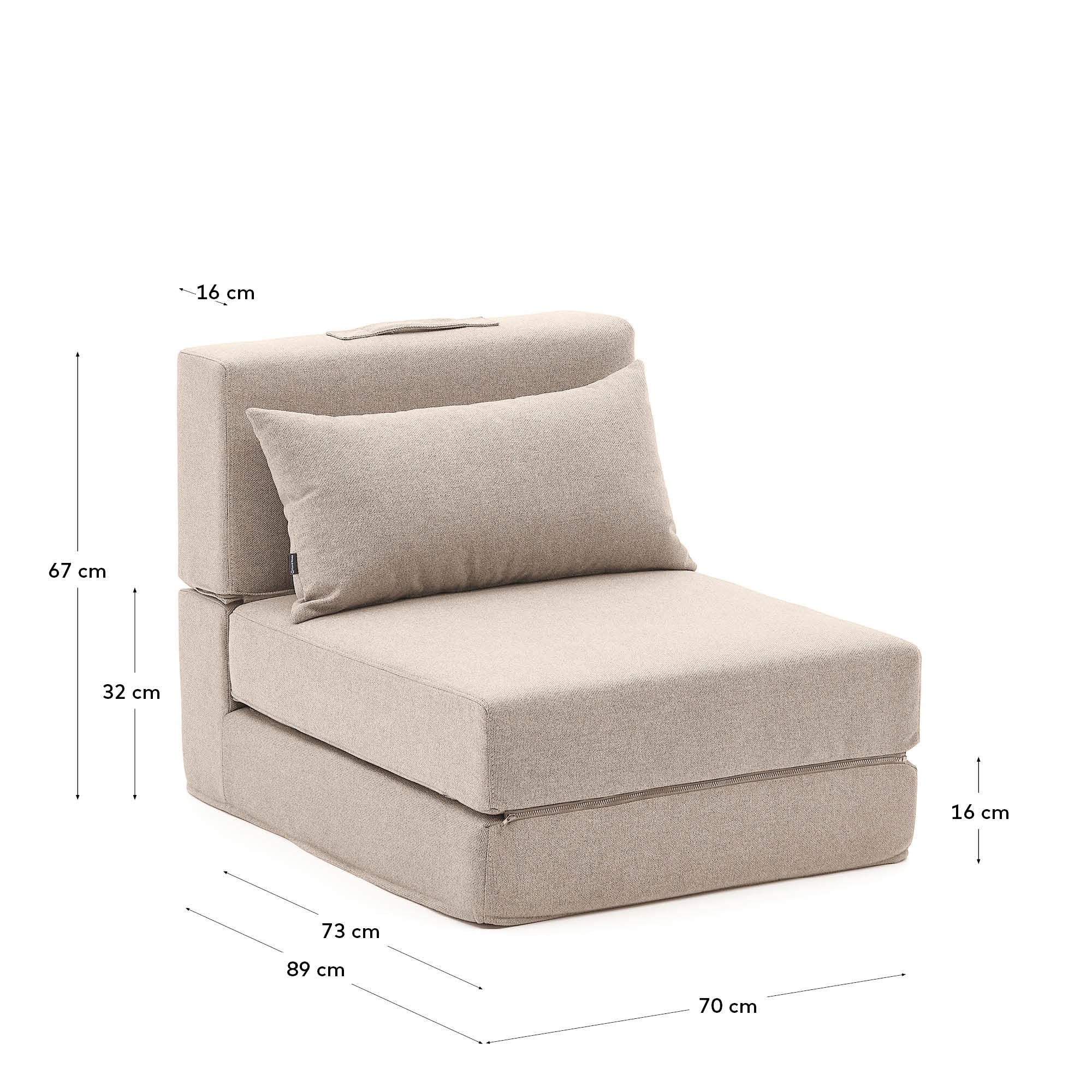 Pouf Schlafsofa Arty beige 70 x 89 (200) cm - Image 8
