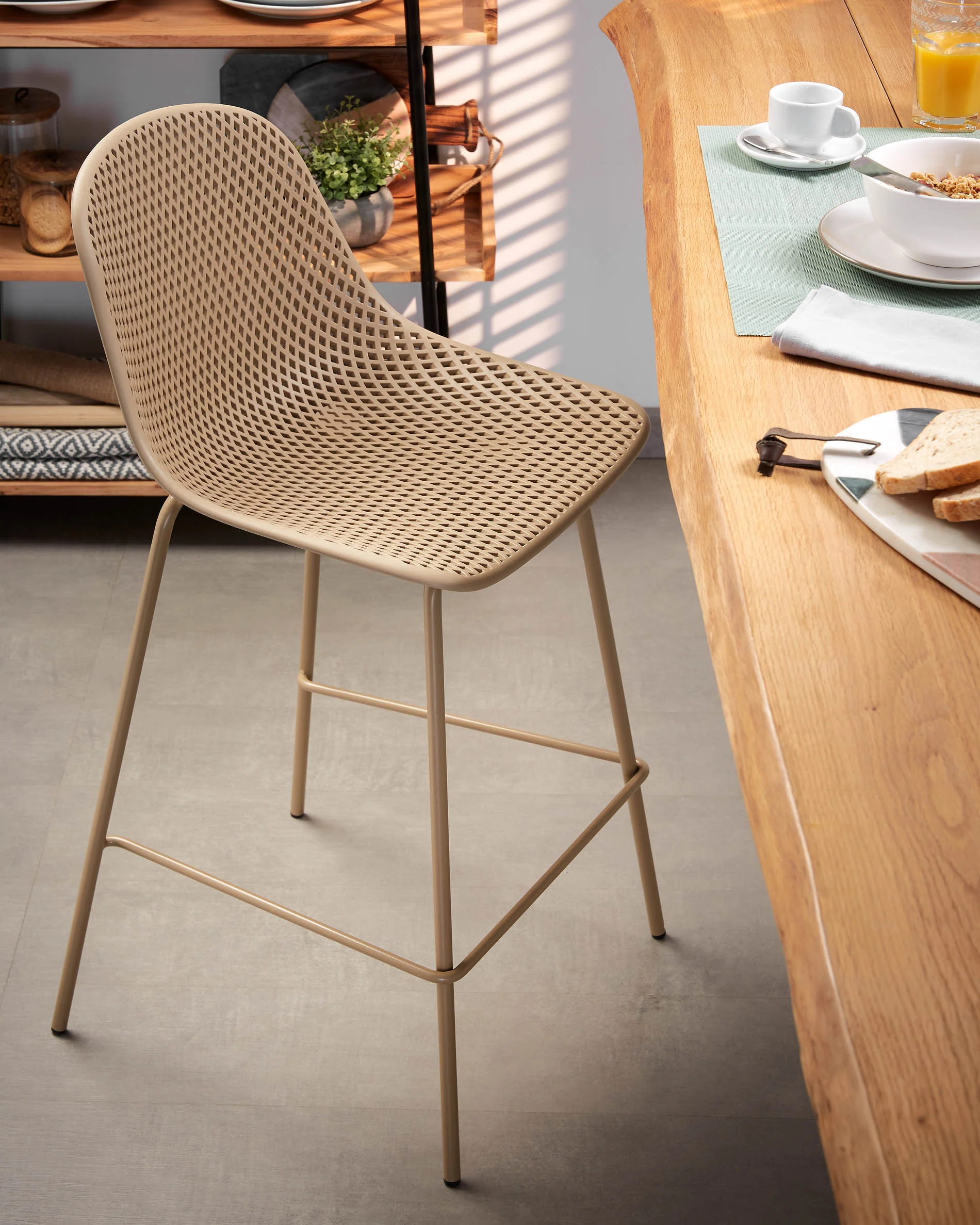 Quinby Barhocker beige Höhe 75 cm - Image 2