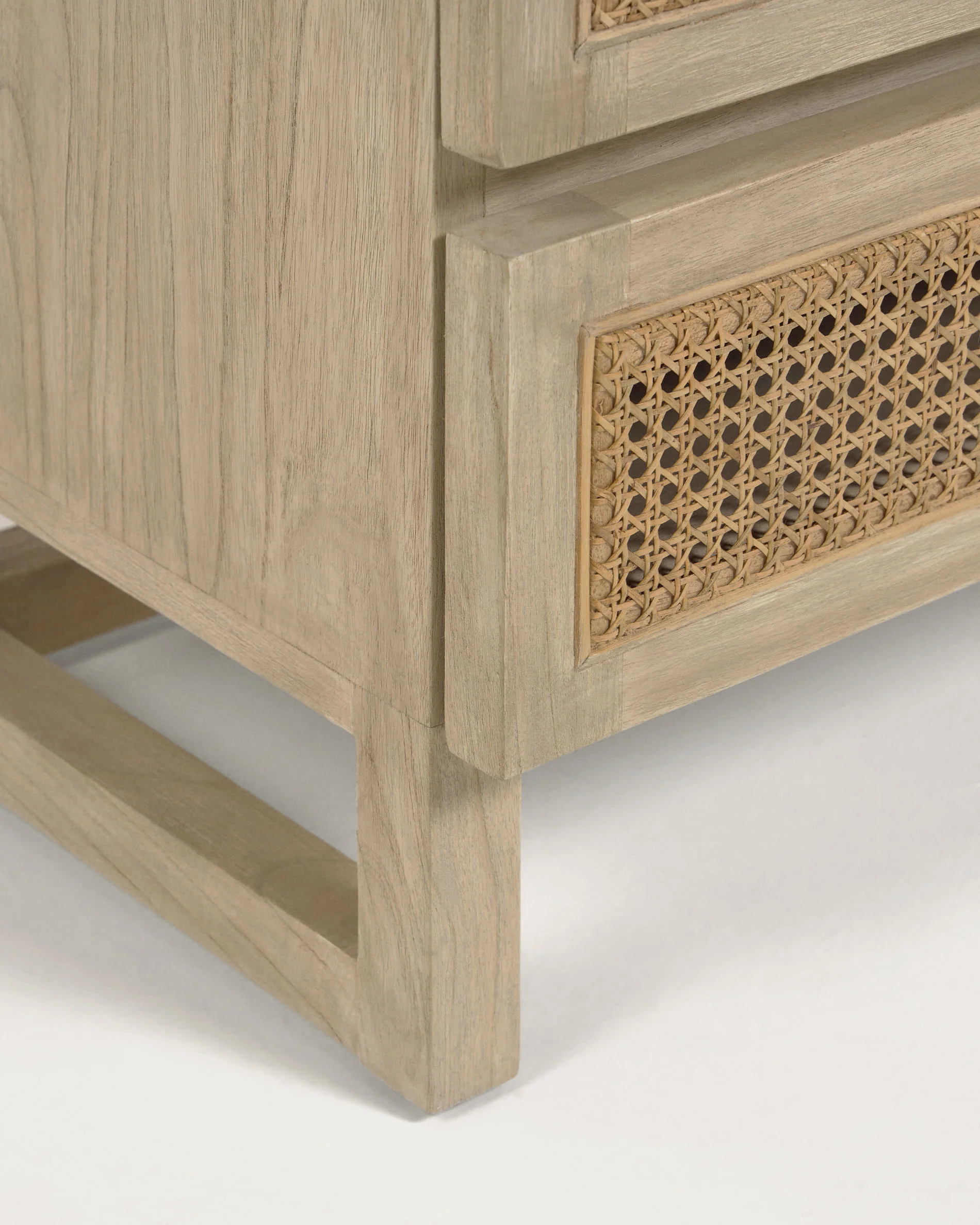 Rexit Kommode mit 5 Schubladen aus massivem Holz und Mindi Furnier mit Rattan 60 x 113 cm - Image 7