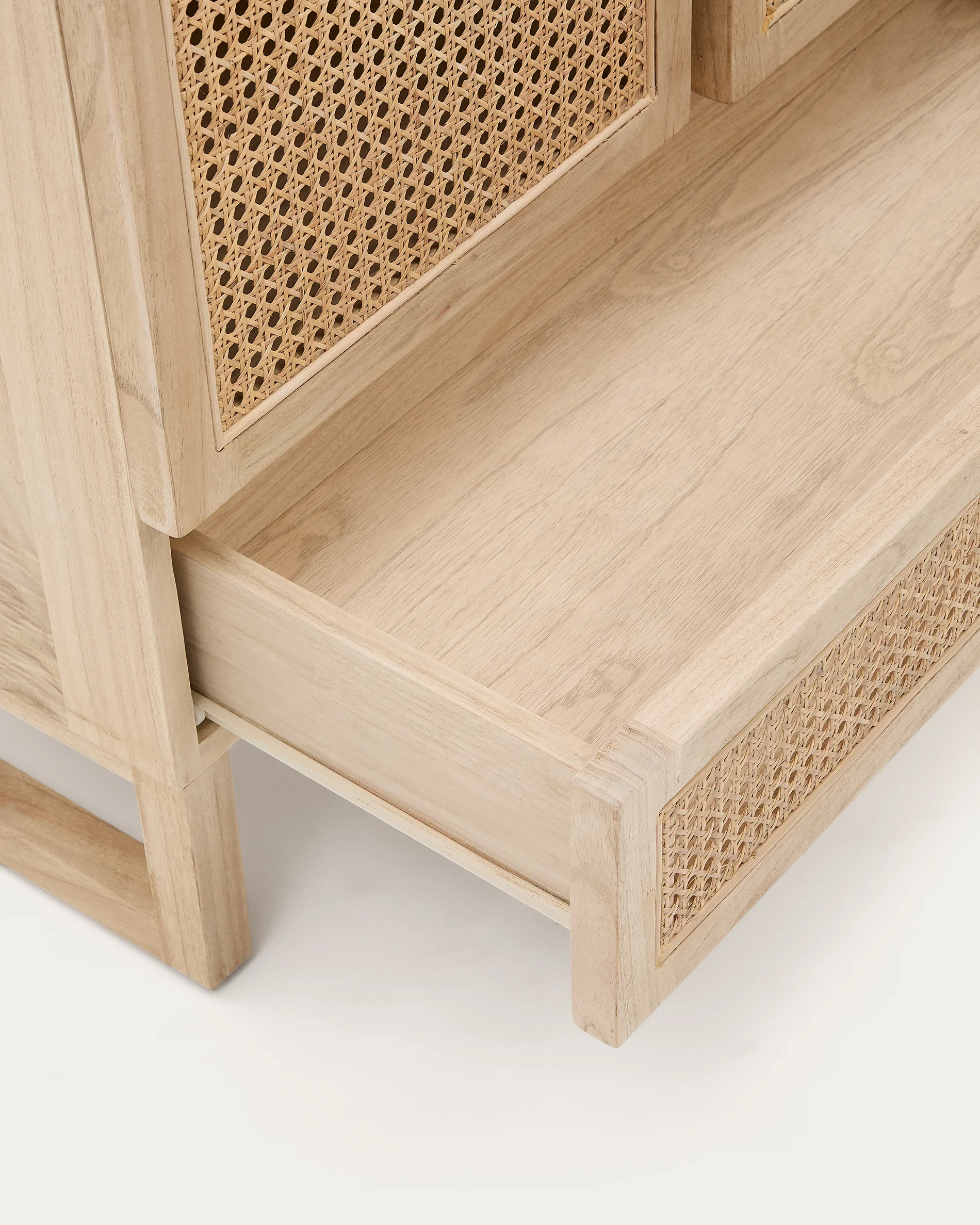 Rexit Schrank aus massivem Holz und Mindi Furnier mit Rattan 90 x 160 cm - Image 5