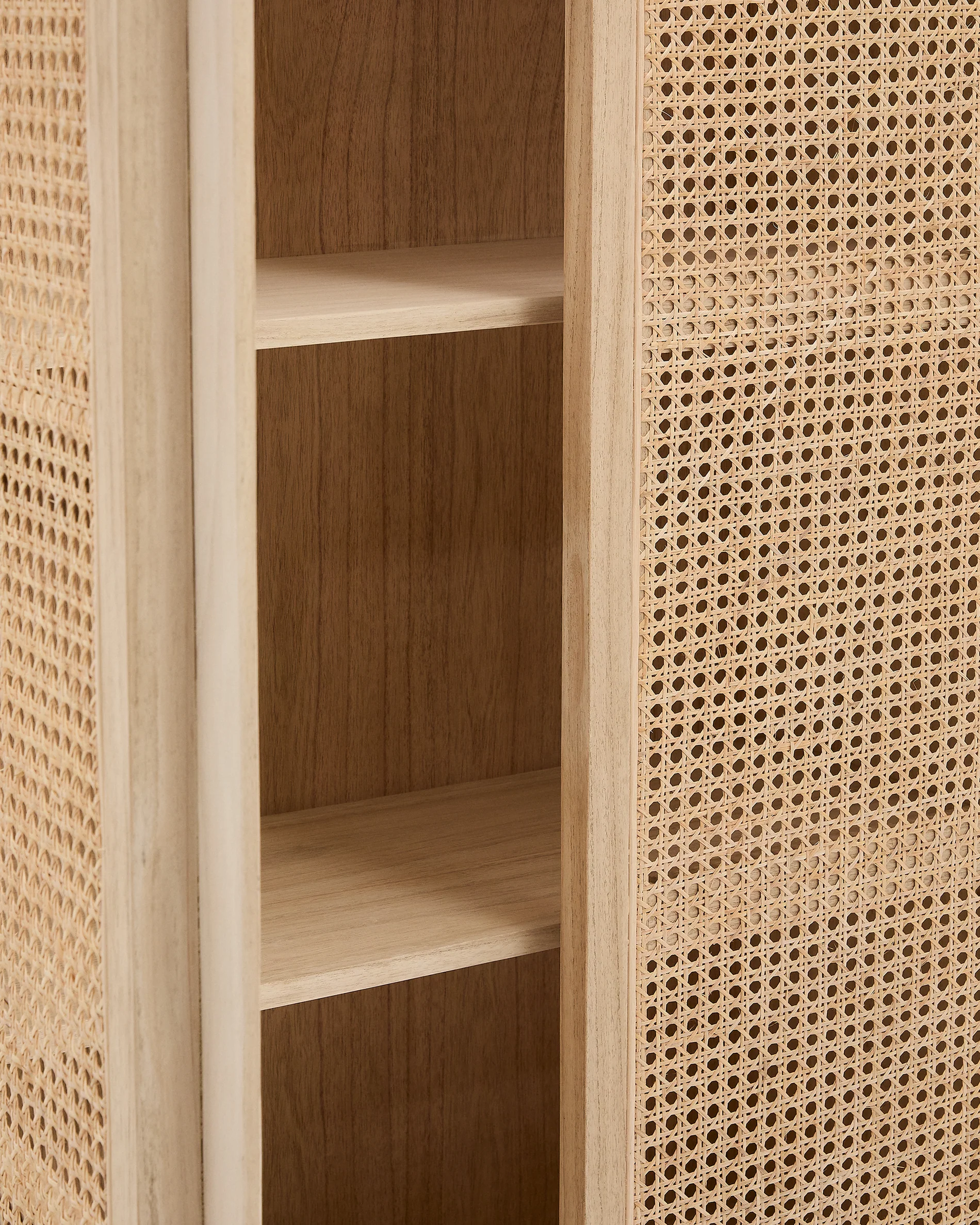 Rexit Schrank aus massivem Holz und Mindi Furnier mit Rattan 90 x 160 cm - Image 6