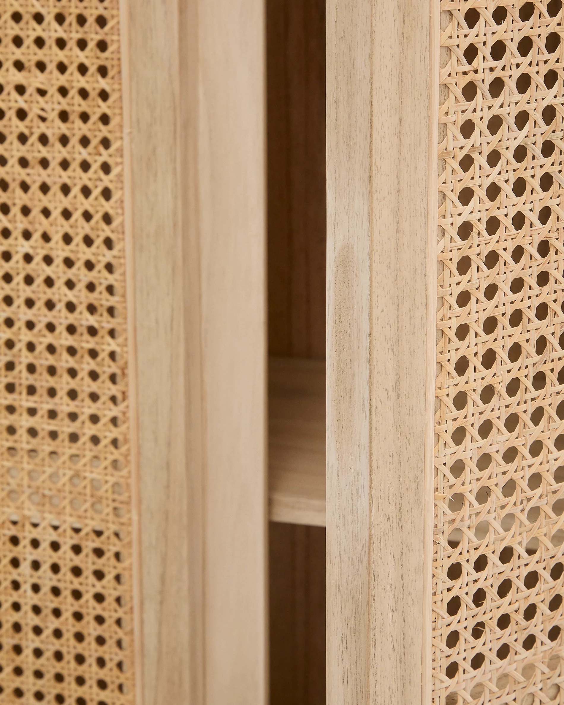 Rexit Schrank aus massivem Holz und Mindi Furnier mit Rattan 90 x 160 cm - Image 7