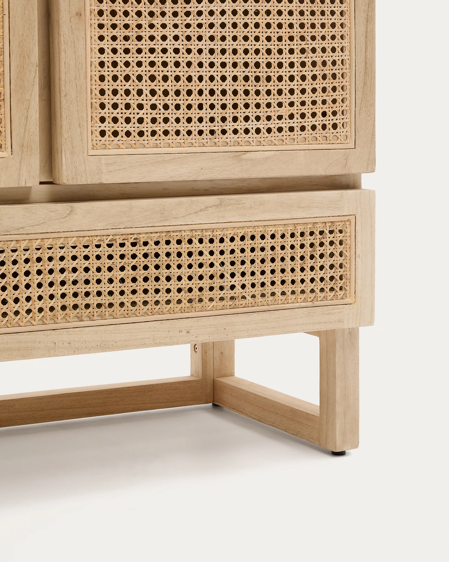 Rexit Schrank aus massivem Holz und Mindi Furnier mit Rattan 90 x 160 cm - Image 9